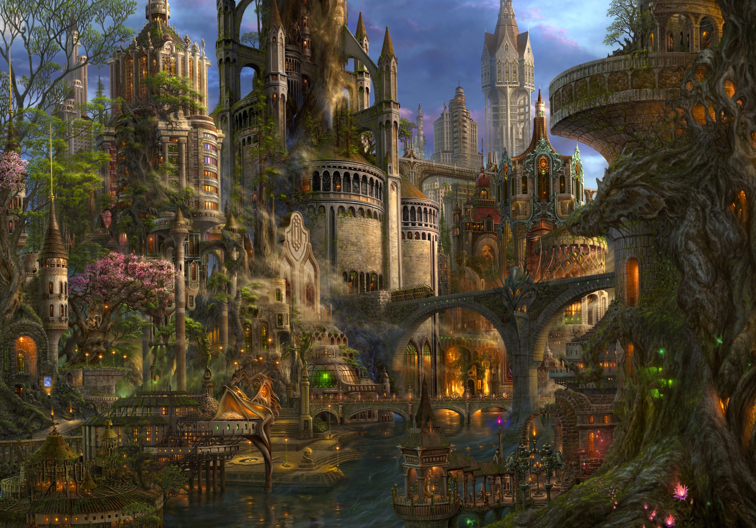 Fantasy Anime City wallpapers HD quality