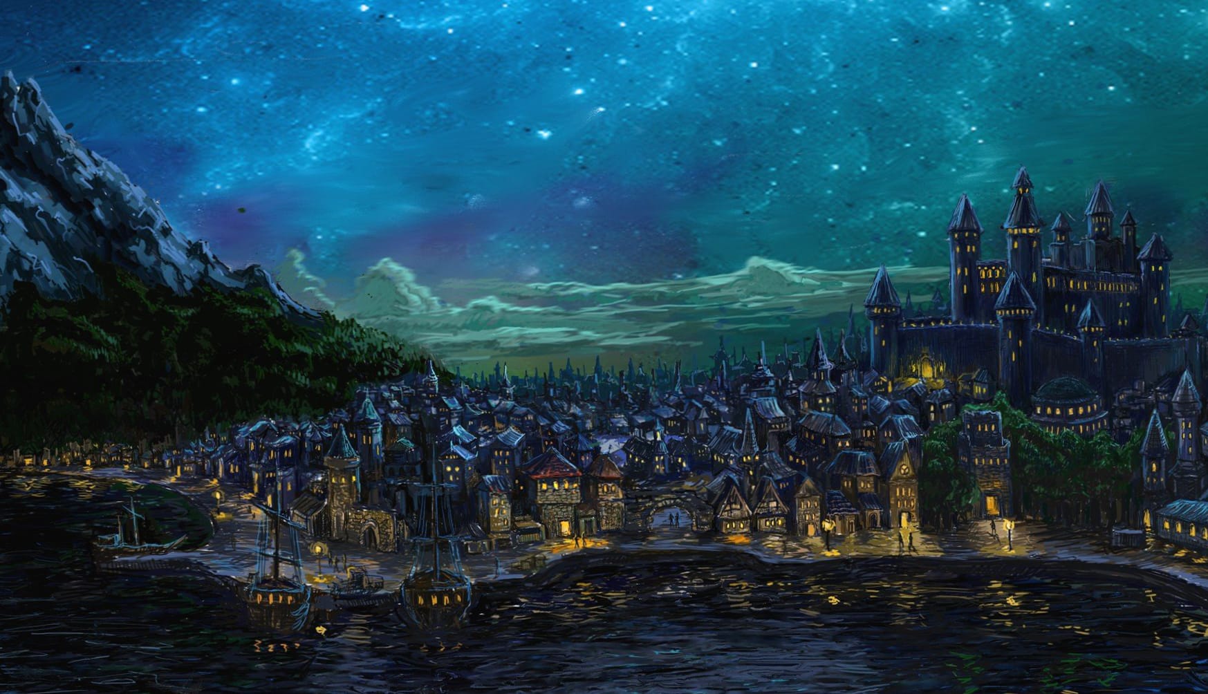 Fantasy Castle Lake City - wallpapers HD quality