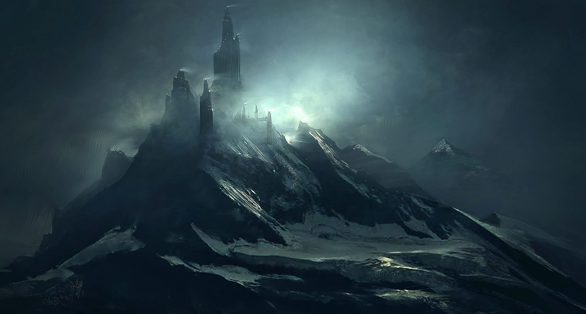 Fantasy Castle on a Mountain - at 1152 x 864 size wallpapers HD quality