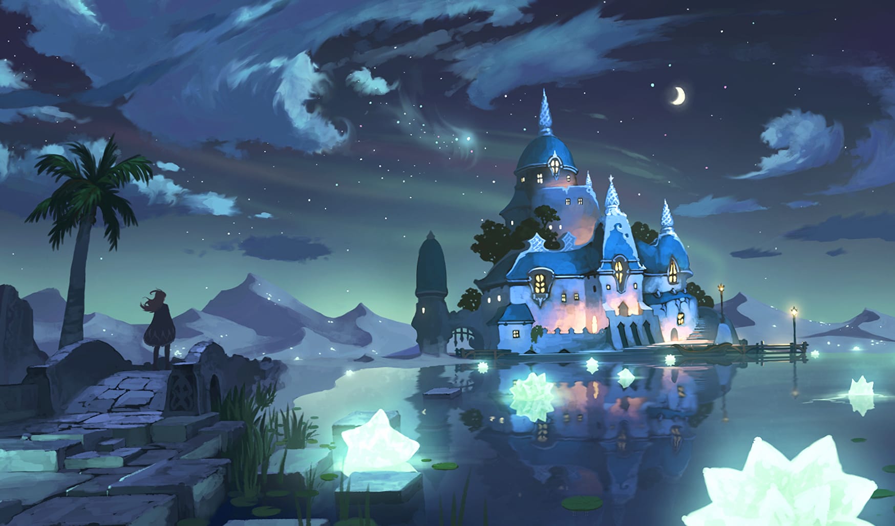 Fantasy Castle Reflection - HD Anime Wallpaper wallpapers HD quality