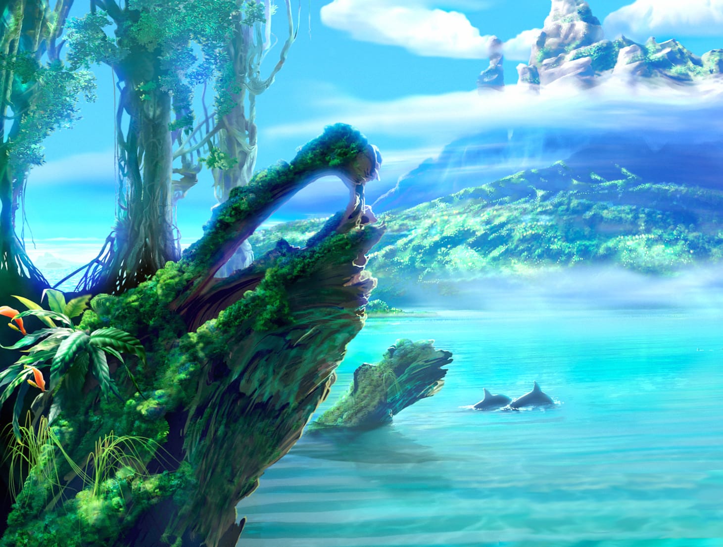 Fantasy Dolphin Ocean - wallpapers HD quality