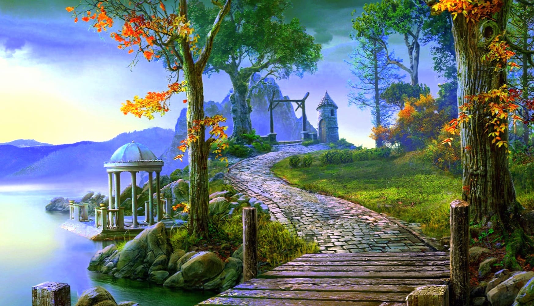 Fantasy Fall Path wallpapers HD quality