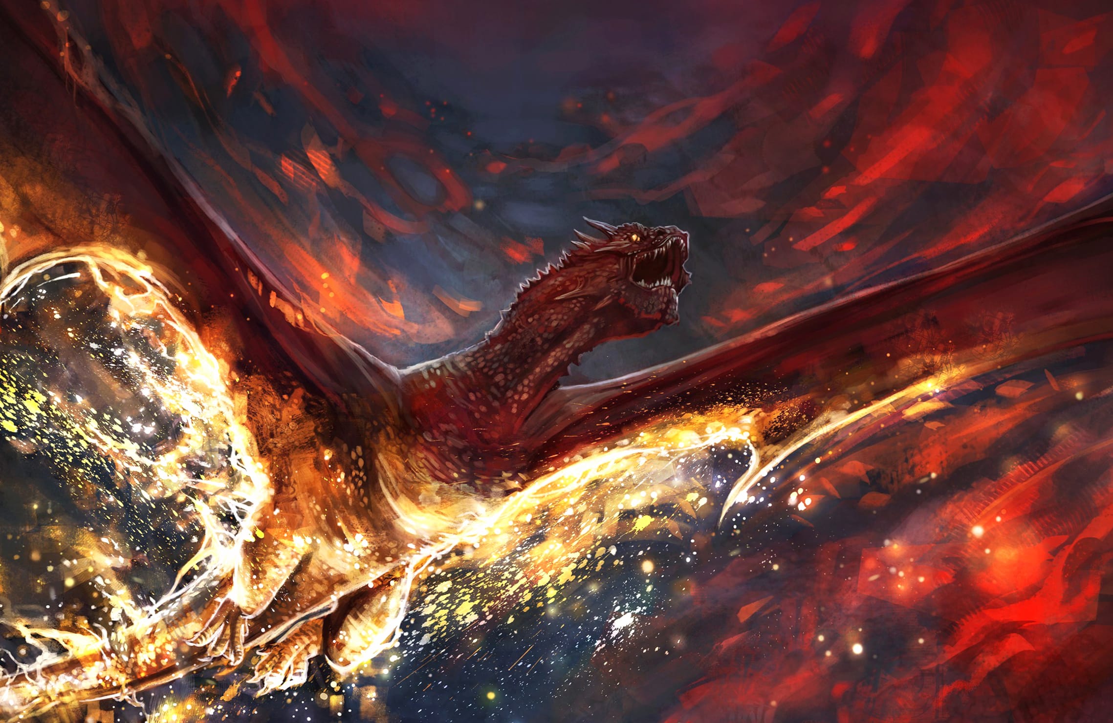 Fantasy Flight Dragon Soar at 640 x 960 iPhone 4 size wallpapers HD quality