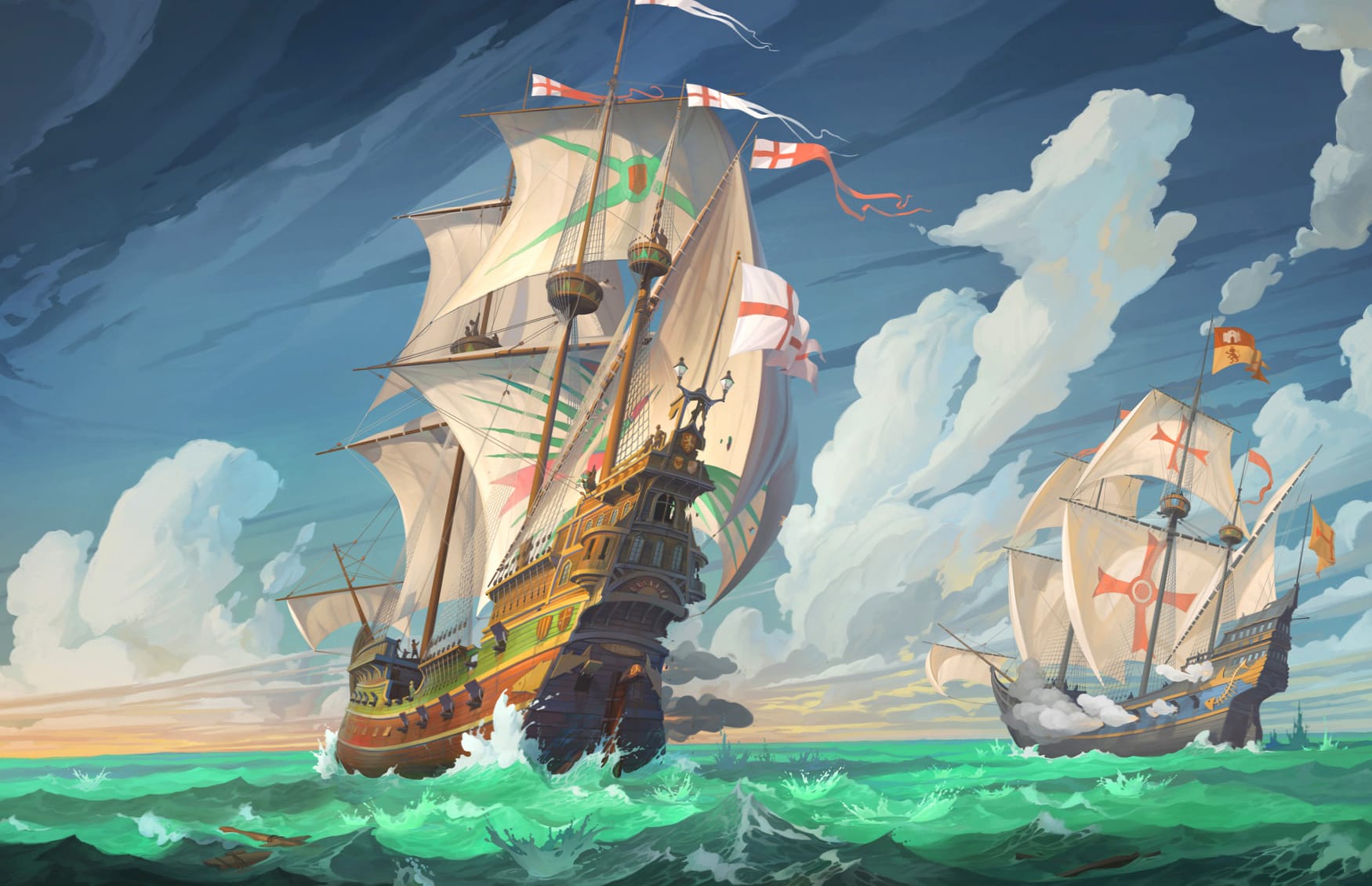 Fantasy Ocean Voyage at 640 x 960 iPhone 4 size wallpapers HD quality