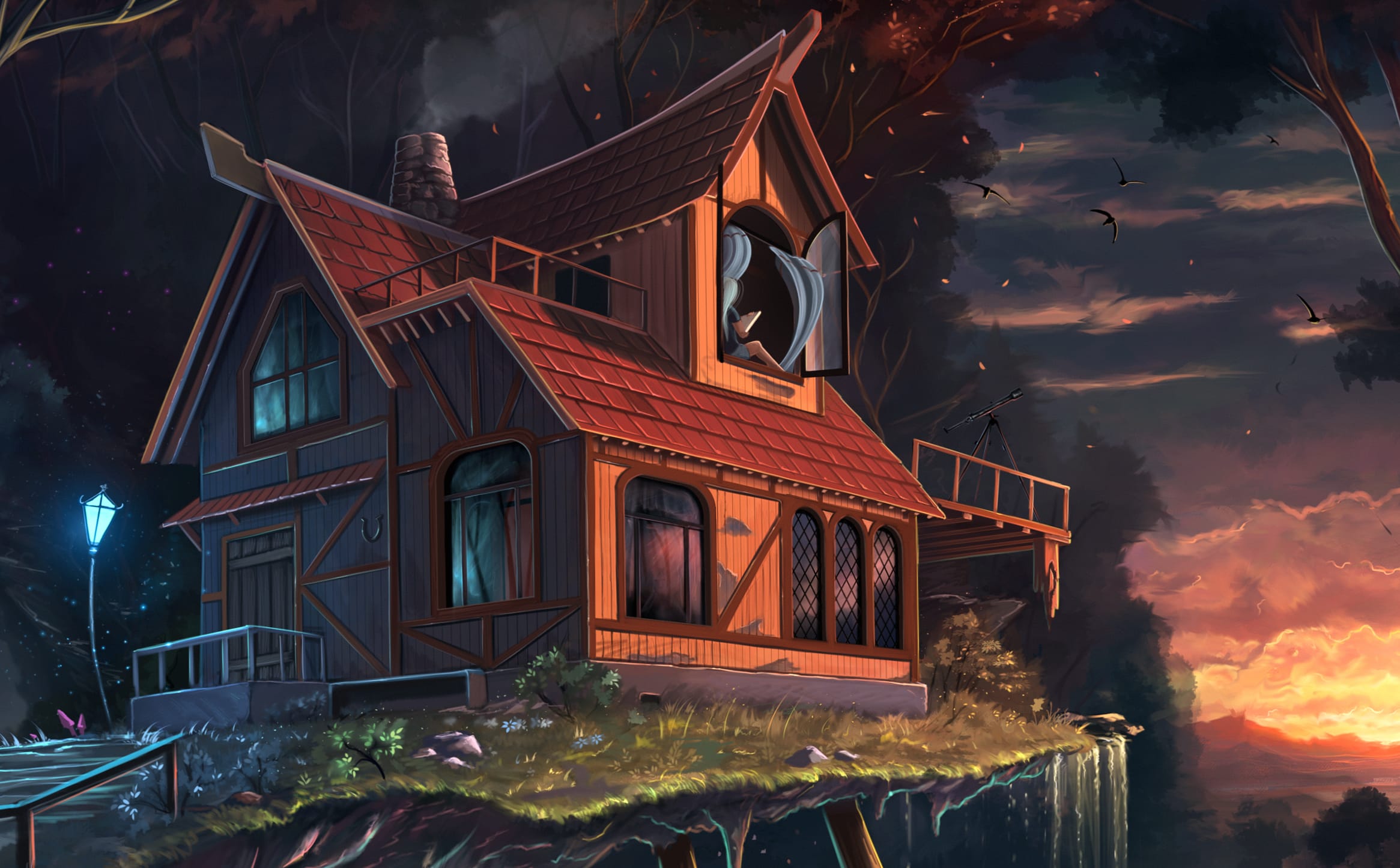 Fantasy Sunset House - wallpapers HD quality