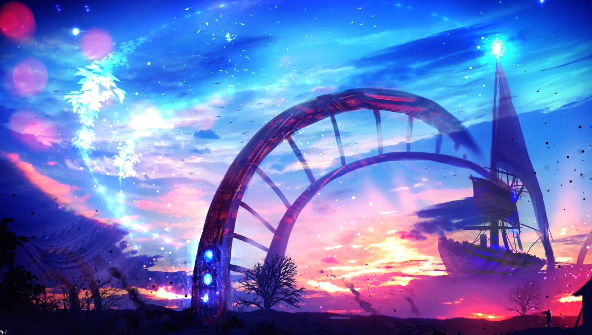 Fantasy Sunset Sky HD Anime Ship Wallpaper wallpapers HD quality