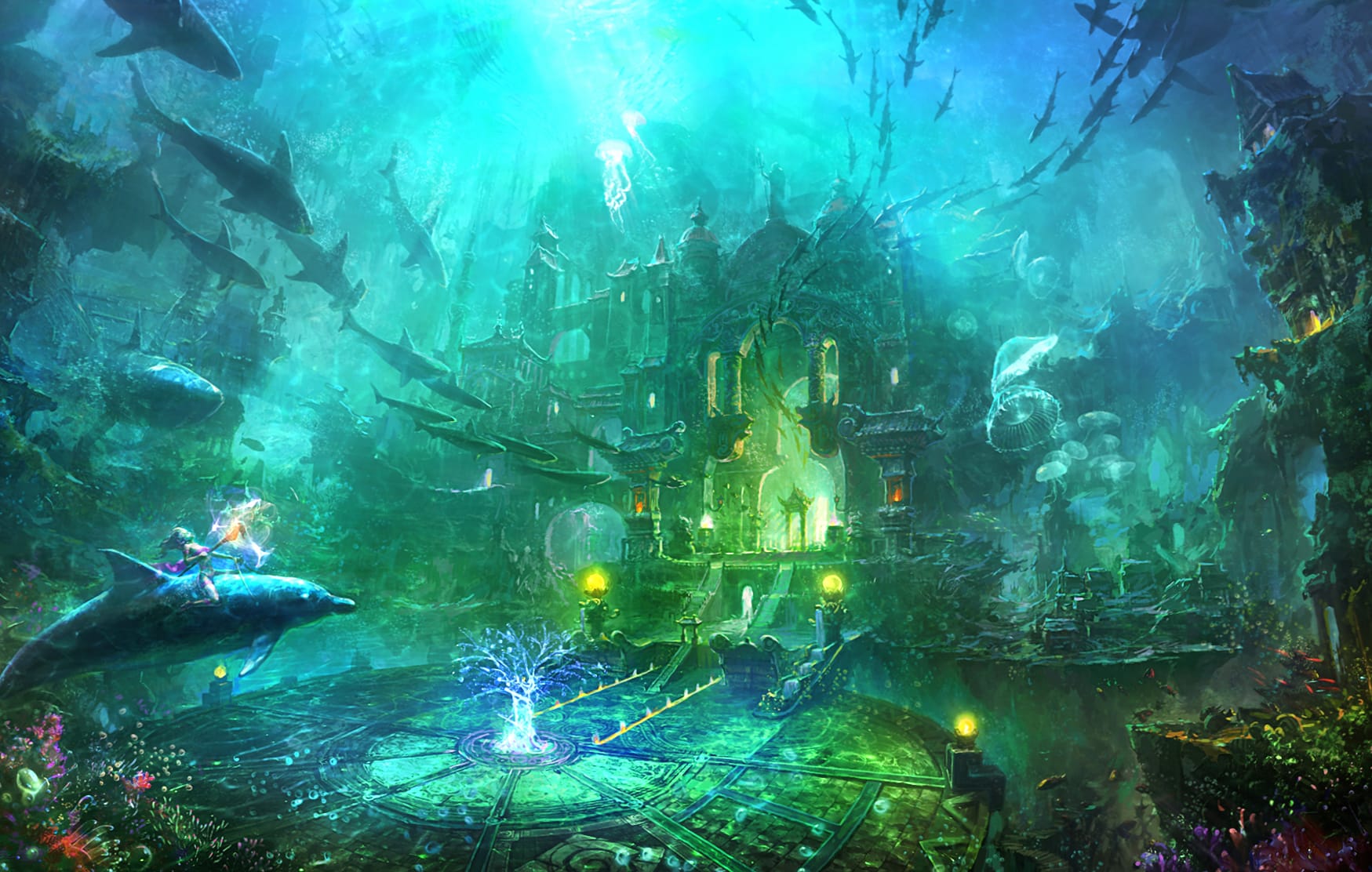 Fantasy Underwater City - wallpapers HD quality