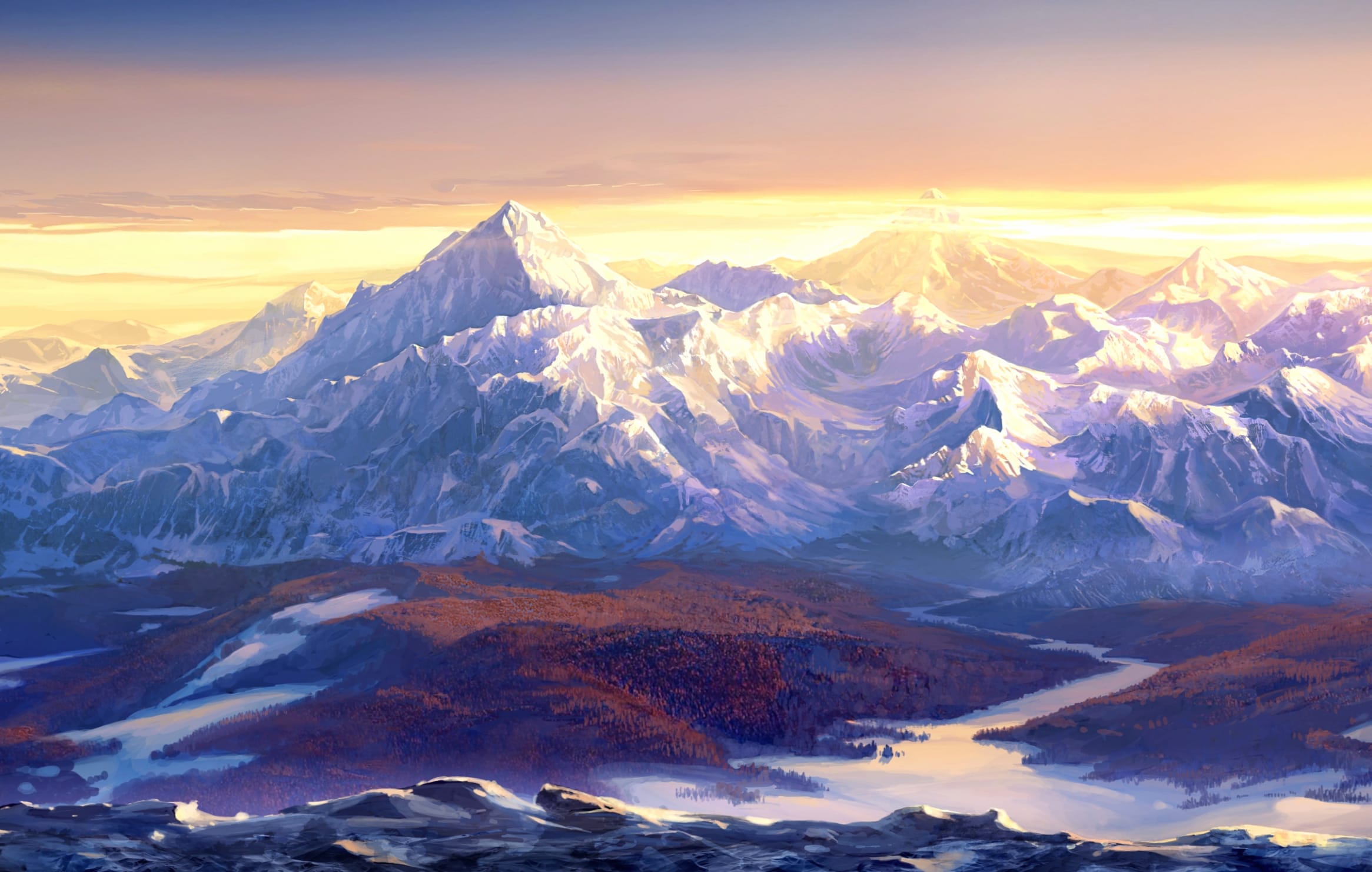 Fantasy Winter Mountain Landscape - wallpapers HD quality