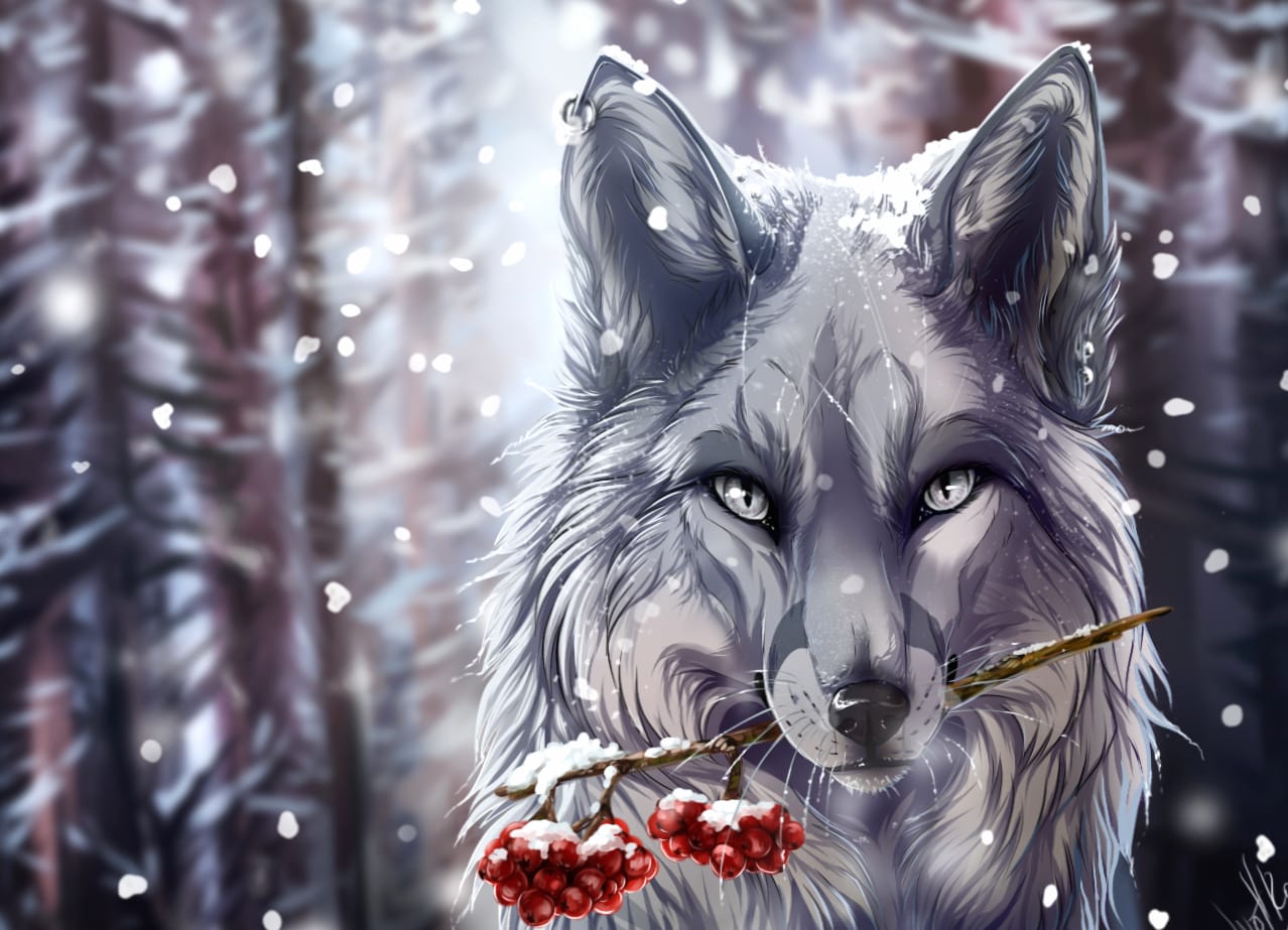 Fantasy Wolf in Snow wallpapers HD quality