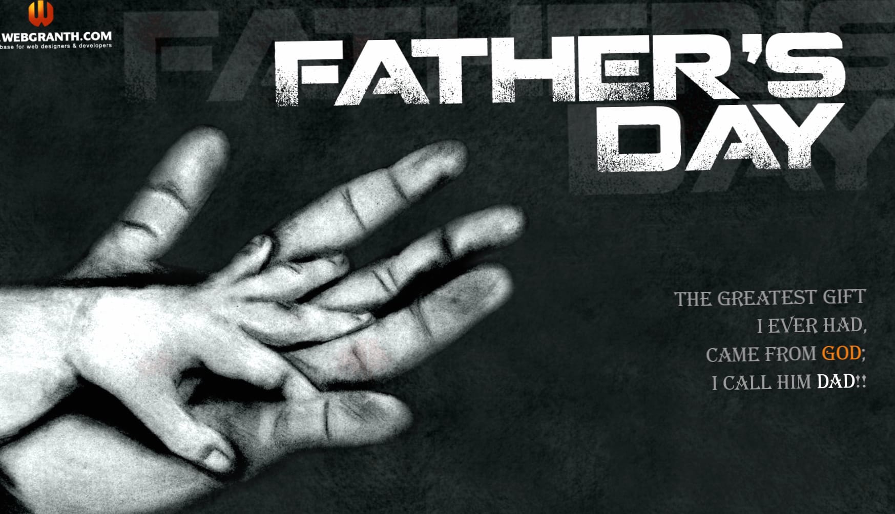 Fathers Day Tribute Wallpaper - HD Hand-in-Hand Desktop Background at 1024 x 1024 iPad size wallpapers HD quality