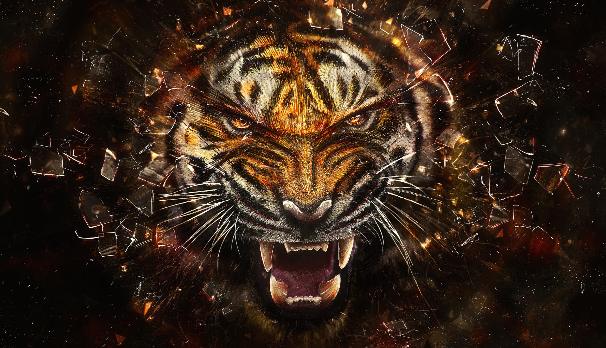 Ferocious Tiger Art - wallpapers HD quality