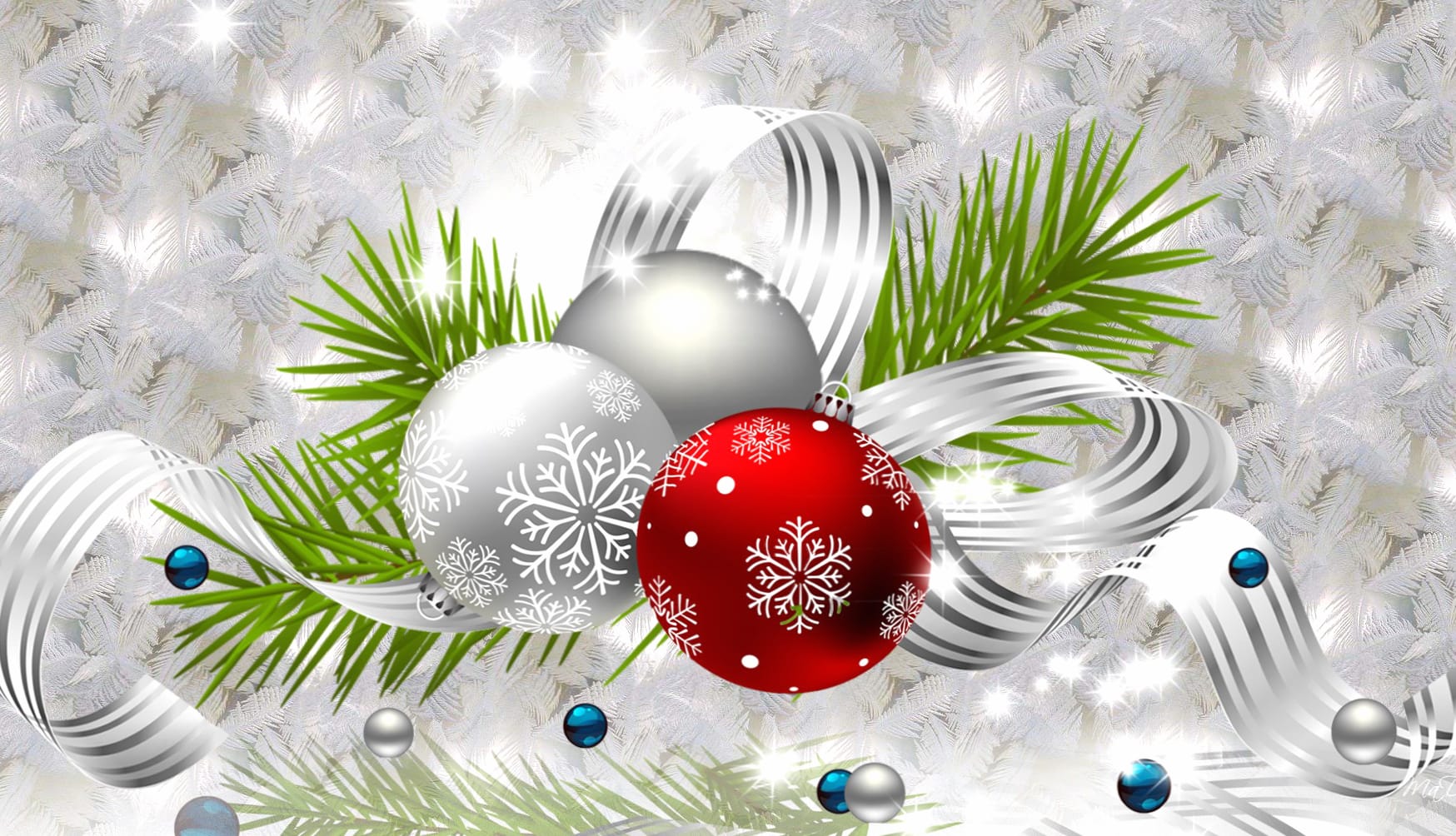 Festive Christmas Ornaments at 2048 x 2048 iPad size wallpapers HD quality