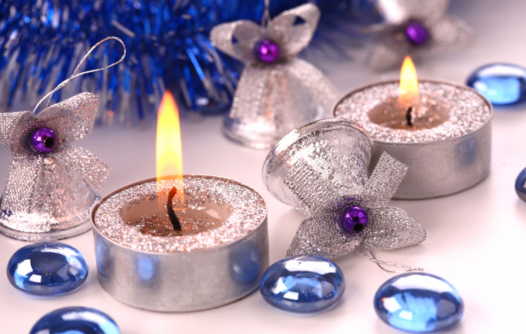 Festive Christmas Ornaments and Candles wallpapers HD quality