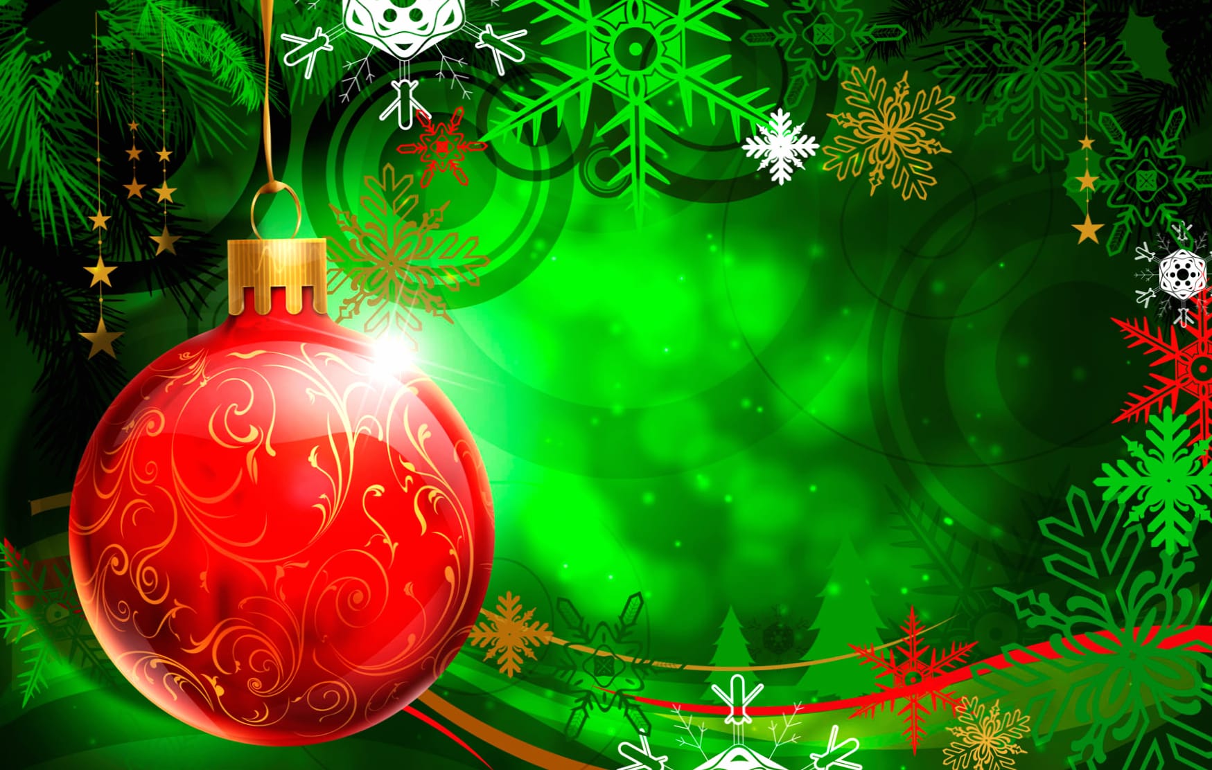 Festive Christmas Ornaments and Snow wallpapers HD quality