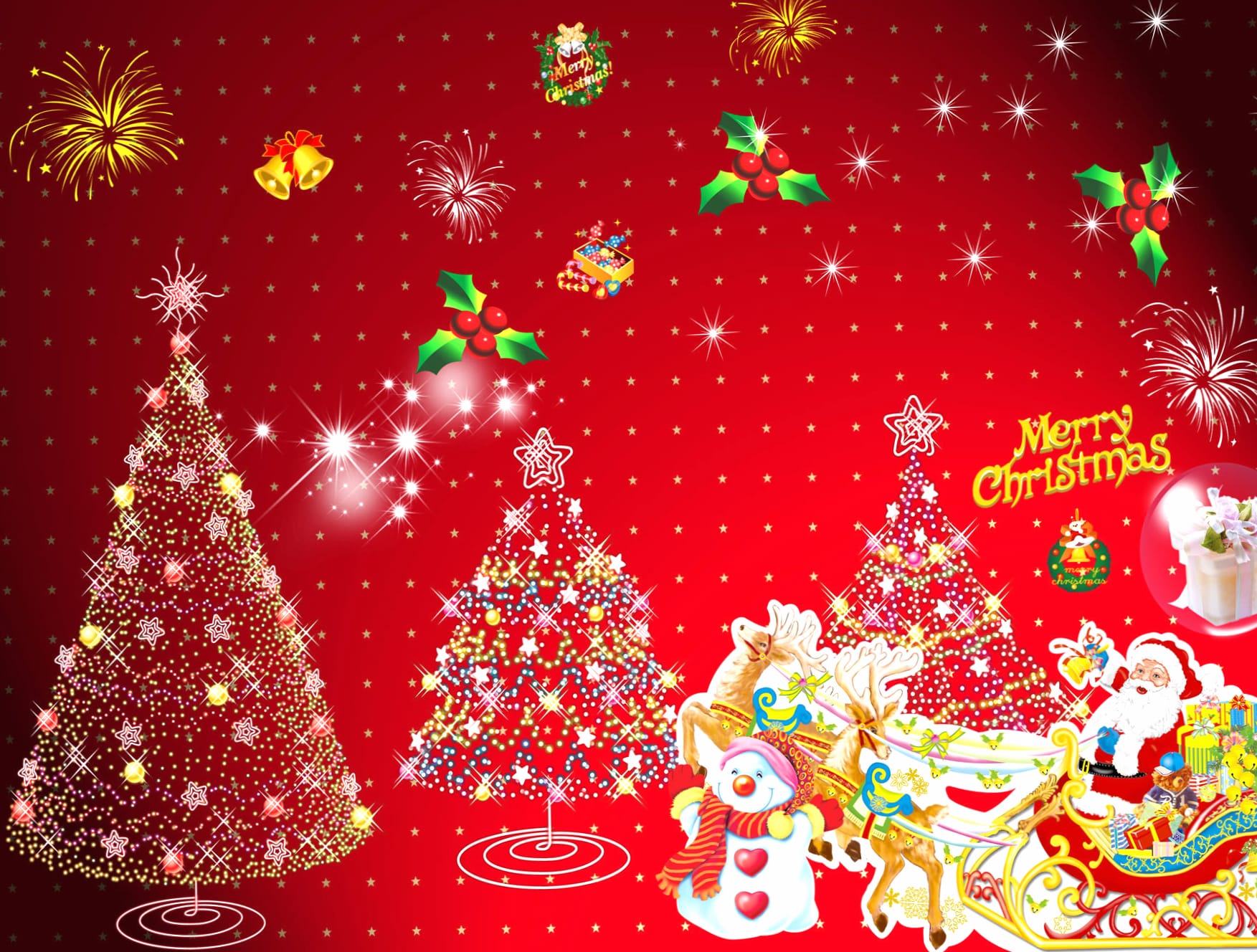 Festive Delight Merry Christmas at 1600 x 900 HD size wallpapers HD quality