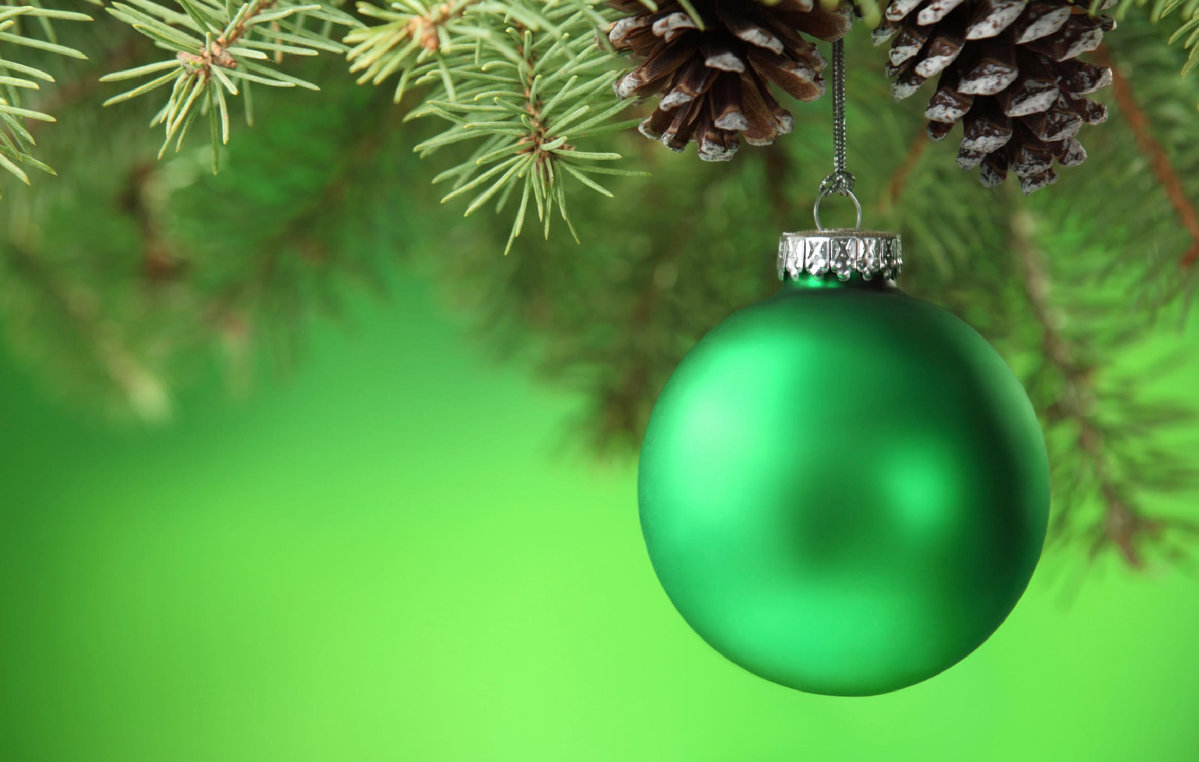 Festive Green Christmas Ornament wallpapers HD quality