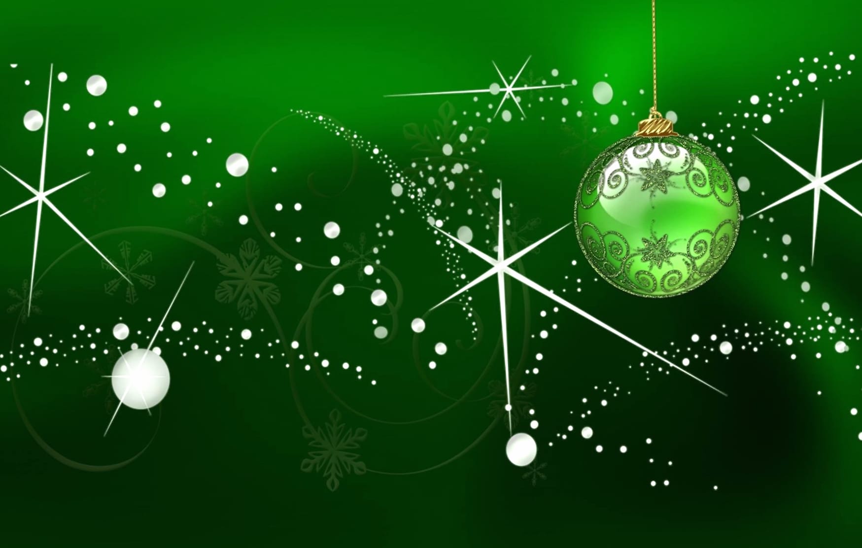 Festive Green Christmas Ornaments for the Holiday Season wallpapers HD quality