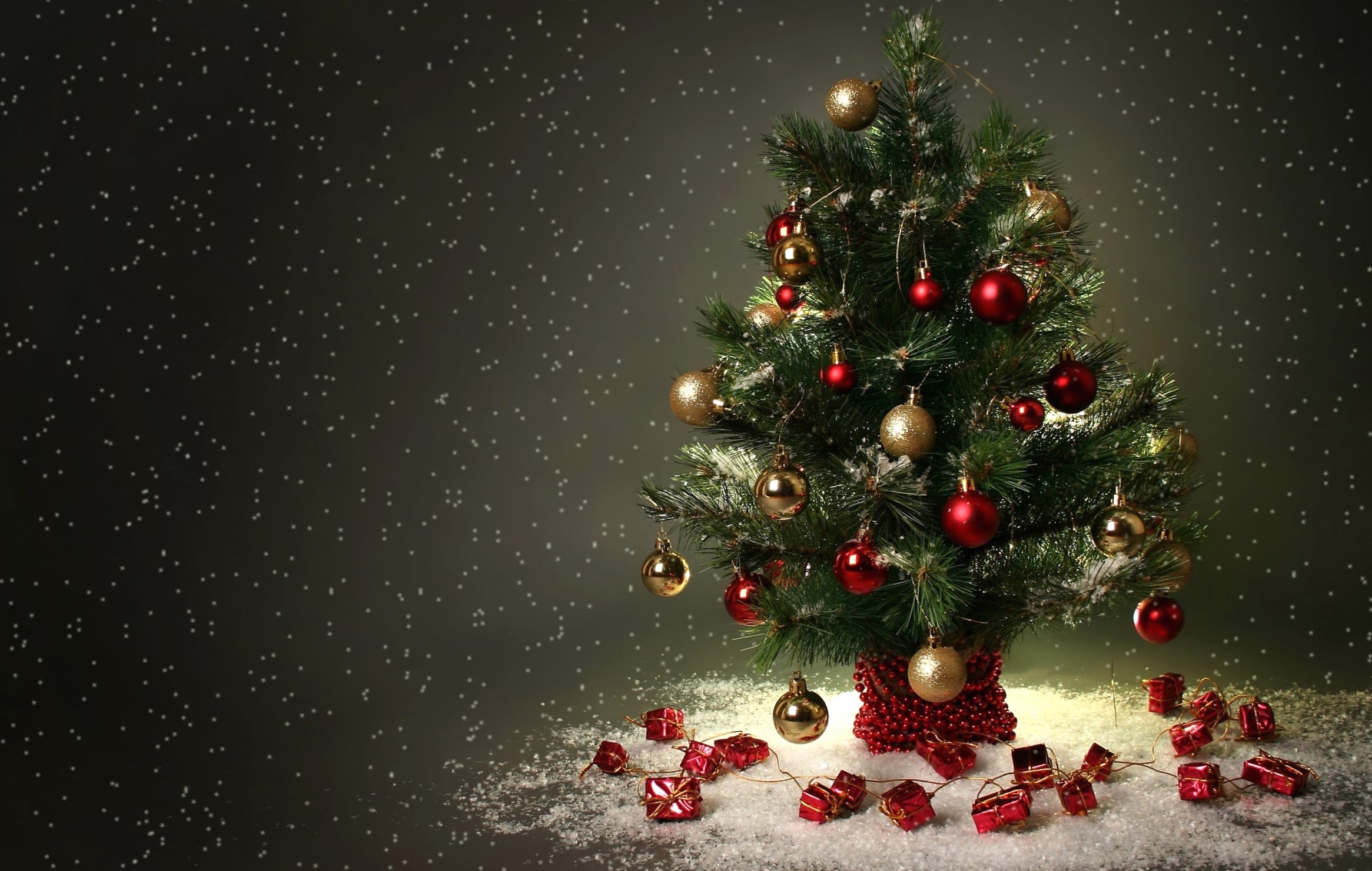 Festive of a Christmas Tree with Ornaments wallpapers HD quality