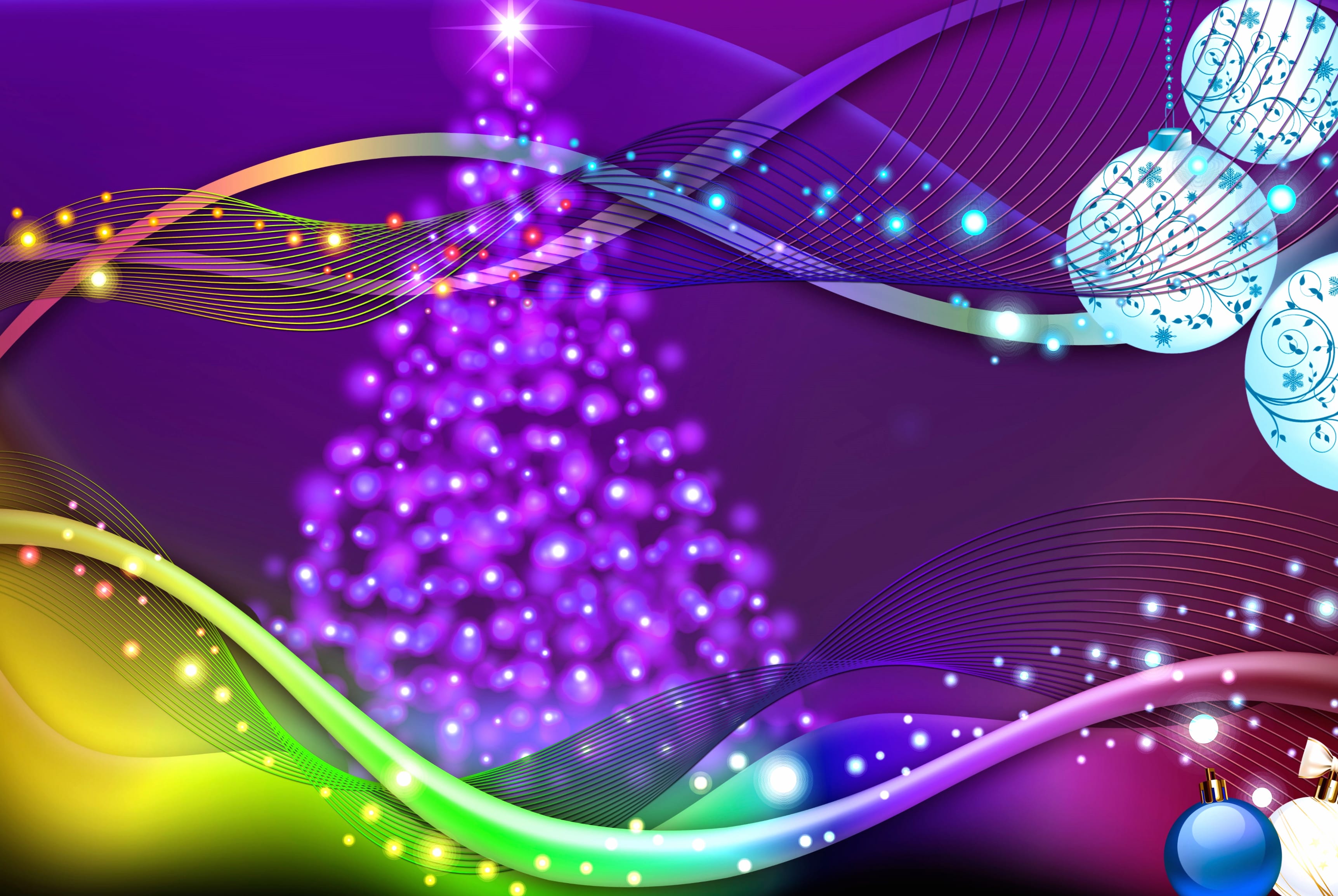 Festive Sparkle Christmas Tree Ornaments wallpapers HD quality