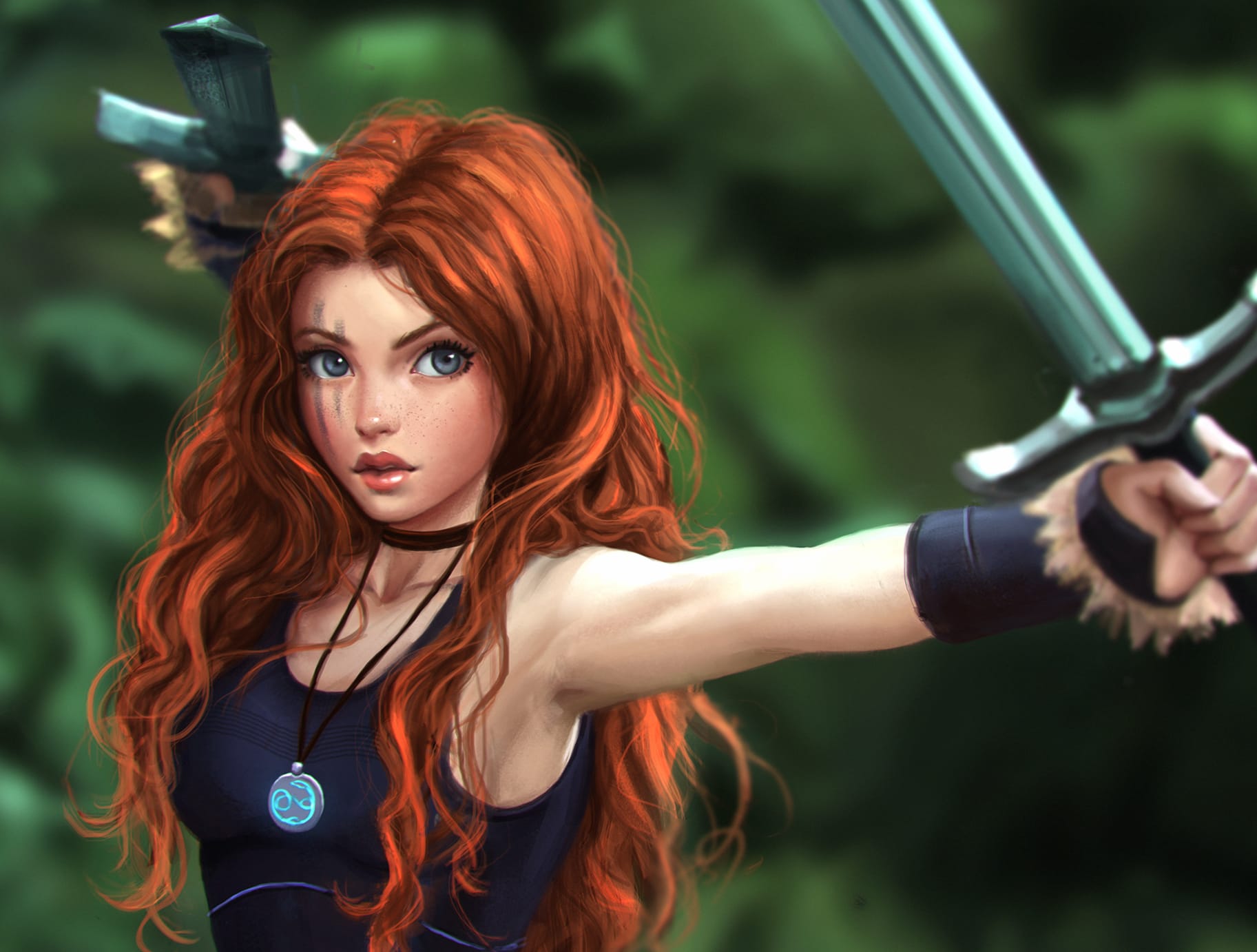 Fierce Fantasy Warrior - at 2560 x 1440 HD size wallpapers HD quality