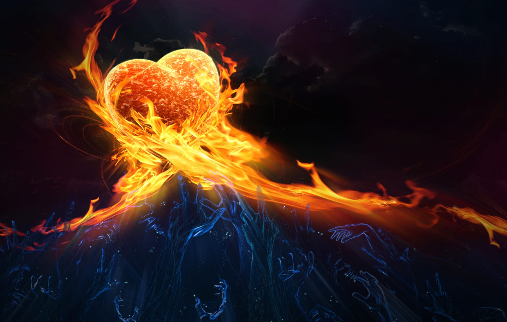 Fiery Heart of Love - wallpapers HD quality