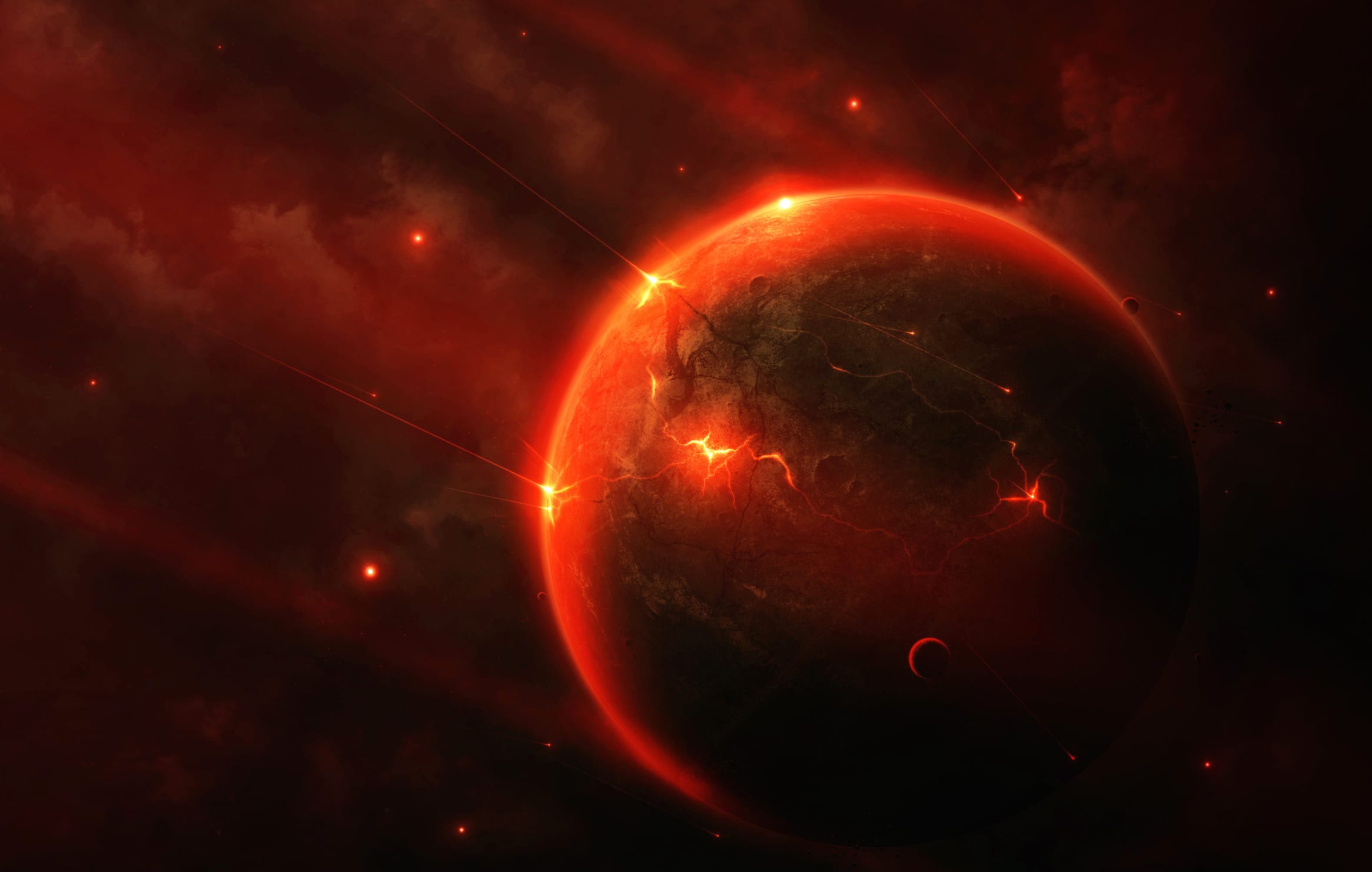 Fiery Planet An HD Sci-Fi Wallpaper for Your Imagination wallpapers HD quality