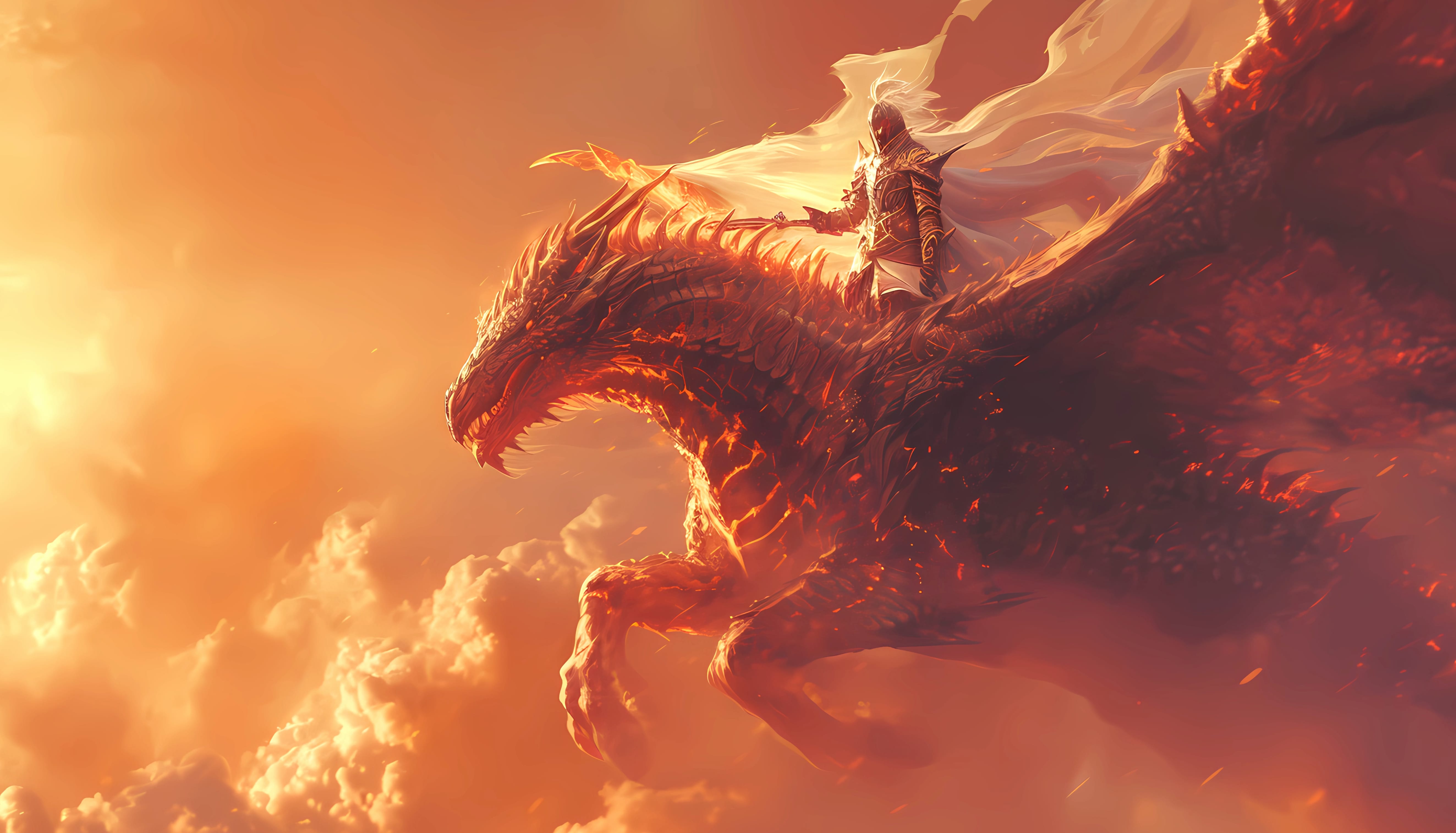 Fire dragon rider wallpapers HD quality