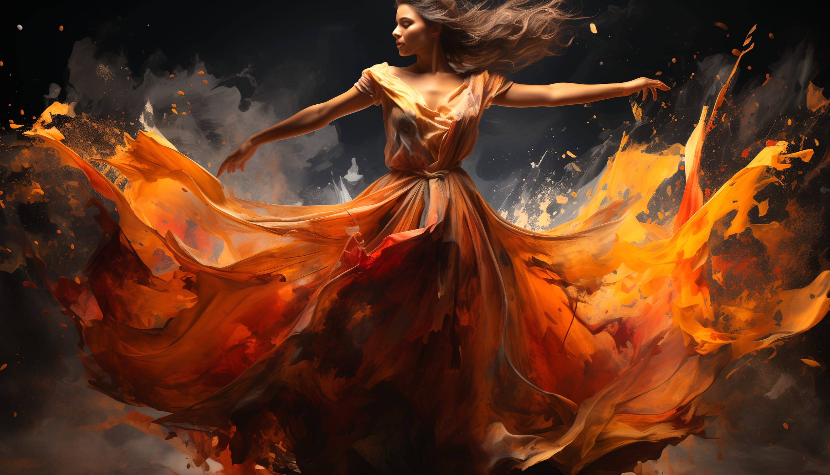 Flame-Inspired Artistic Dancer wallpapers HD quality