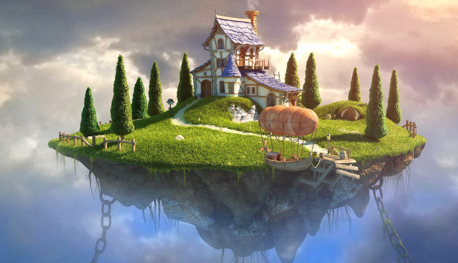 Floating Fantasy House wallpapers HD quality