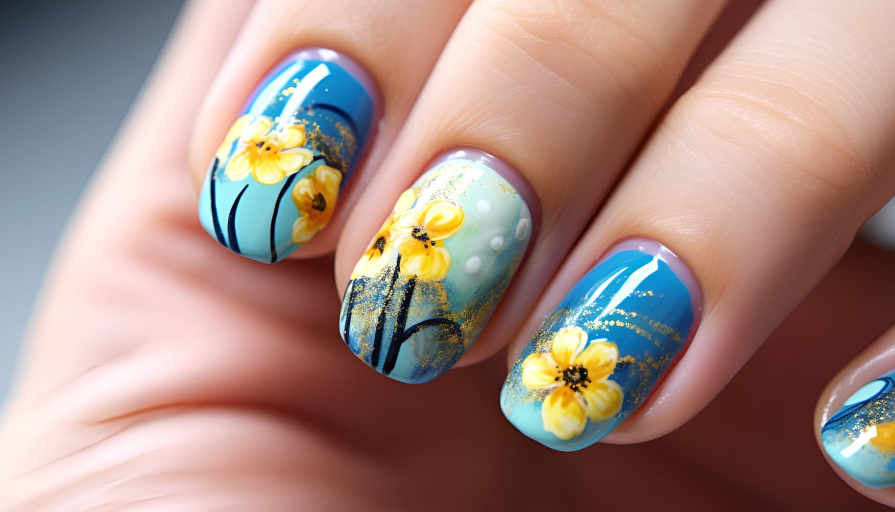 Floral Nail Art HD Desktop Wallpaper wallpapers HD quality