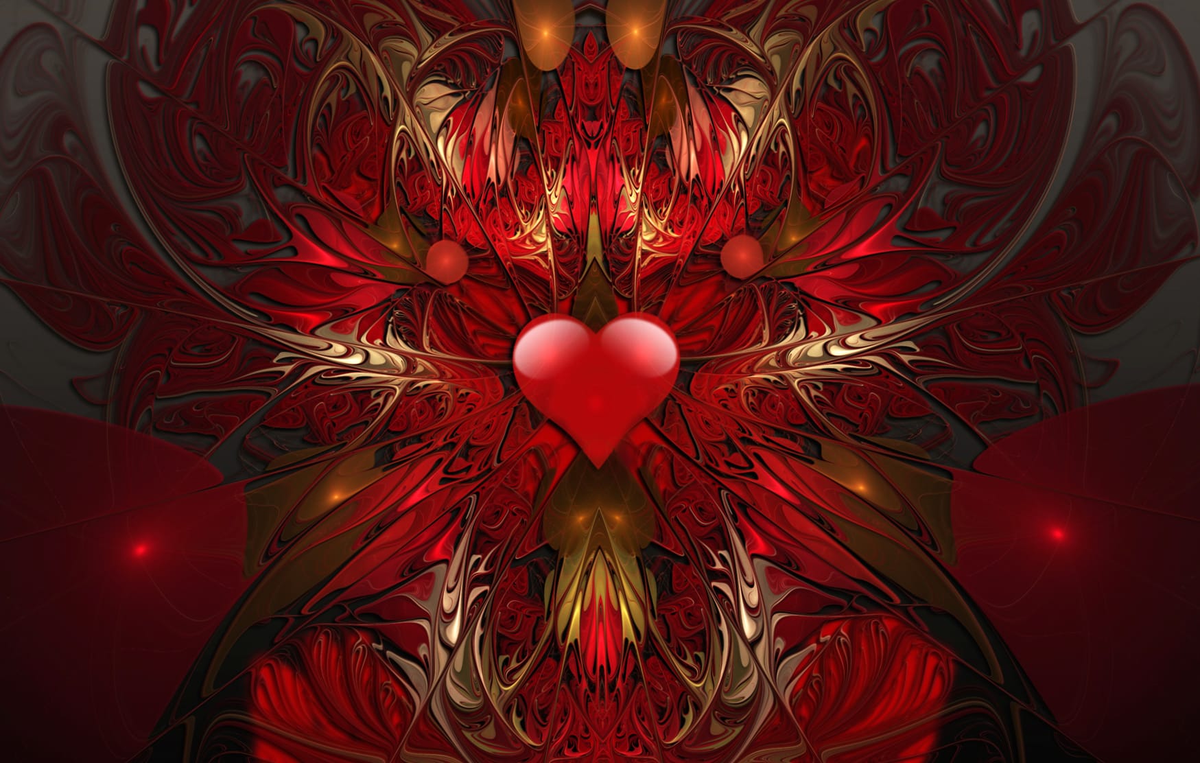 Fractal Heart Artistic Red wallpapers HD quality