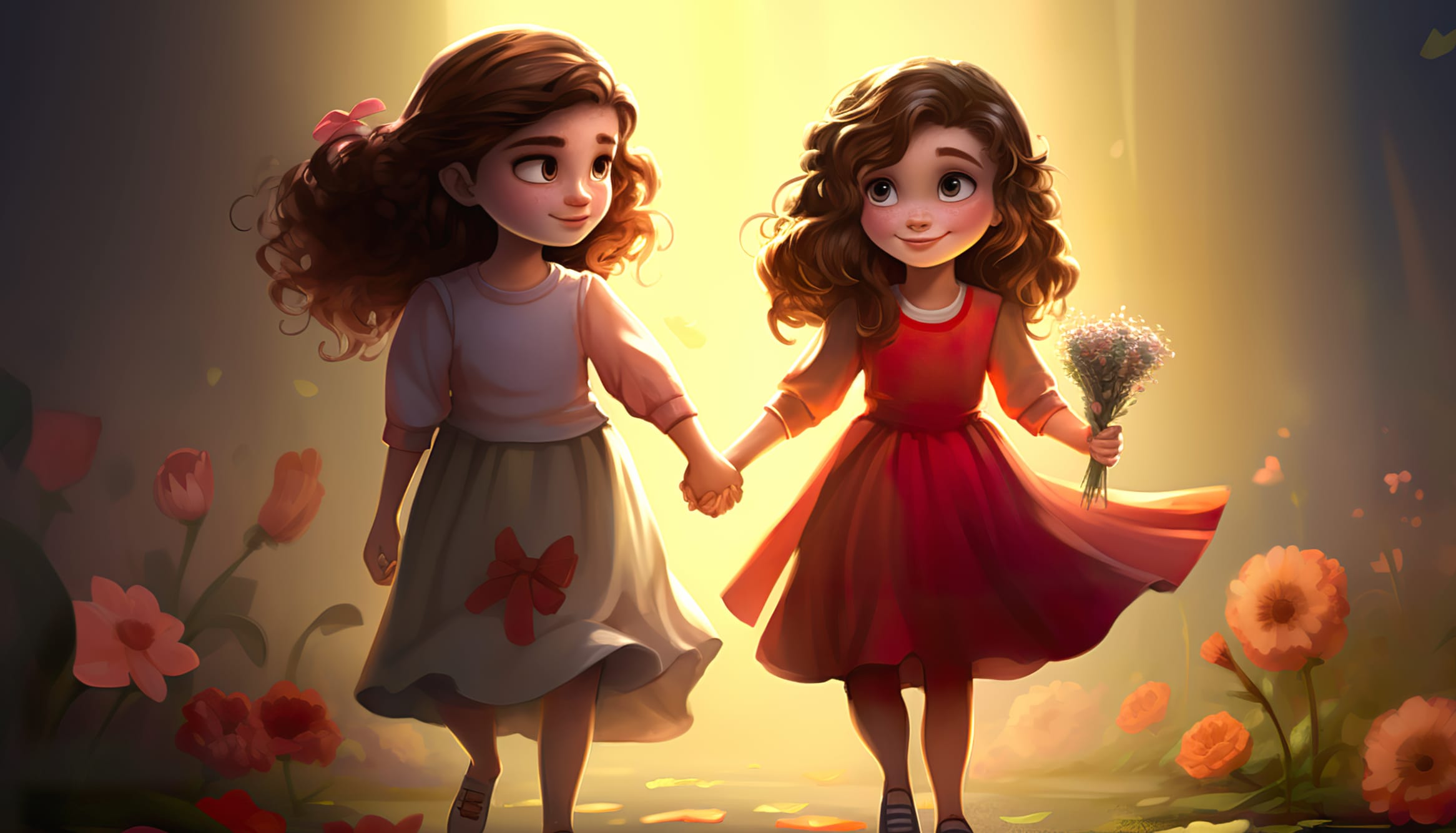 Friendship Cartoon Style Wallpaper at 2560 x 1440 HD size wallpapers HD quality