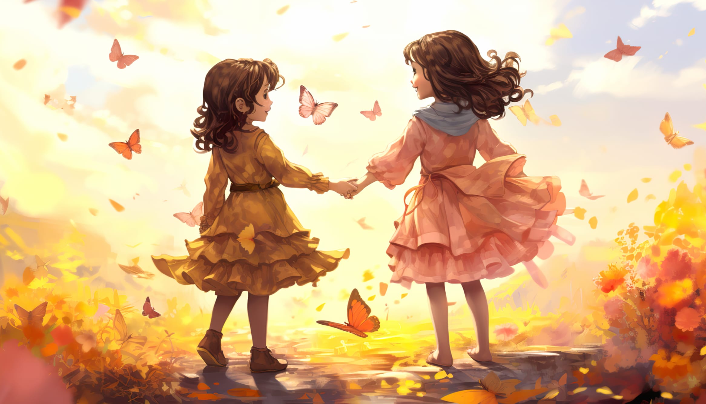 Friendship Watercolor Style Wallpaper at 1600 x 1200 size wallpapers HD quality