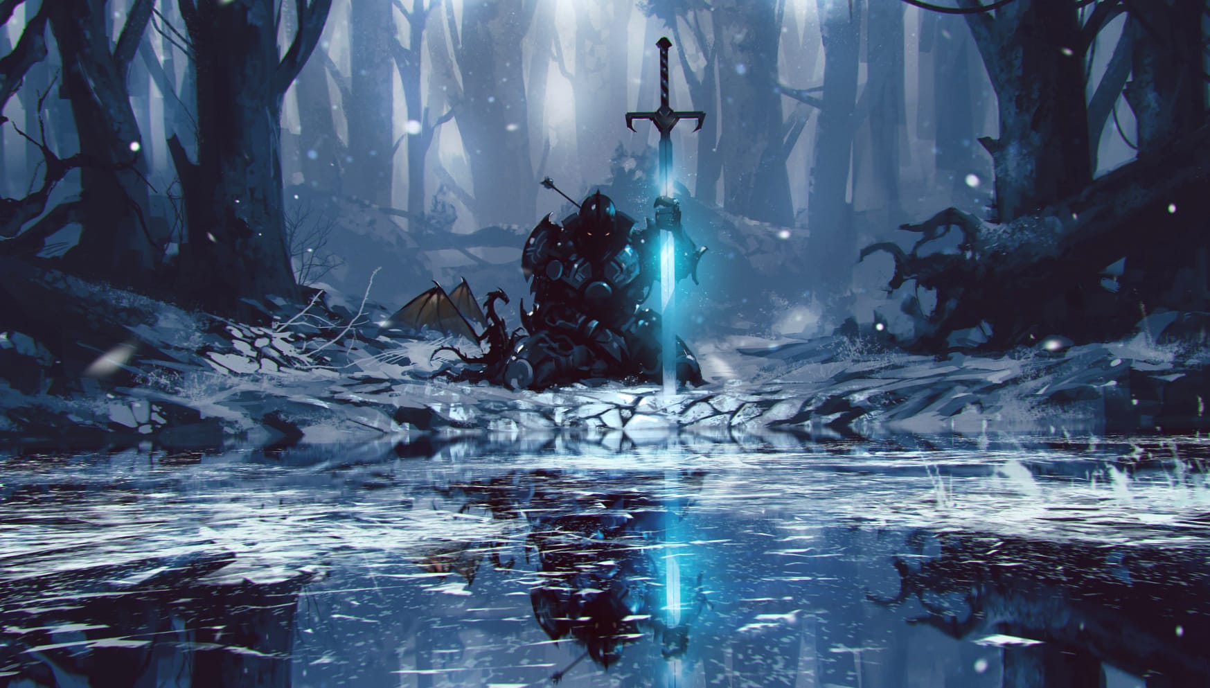 Frozen Reflection - Fantasy Warrior wallpapers HD quality