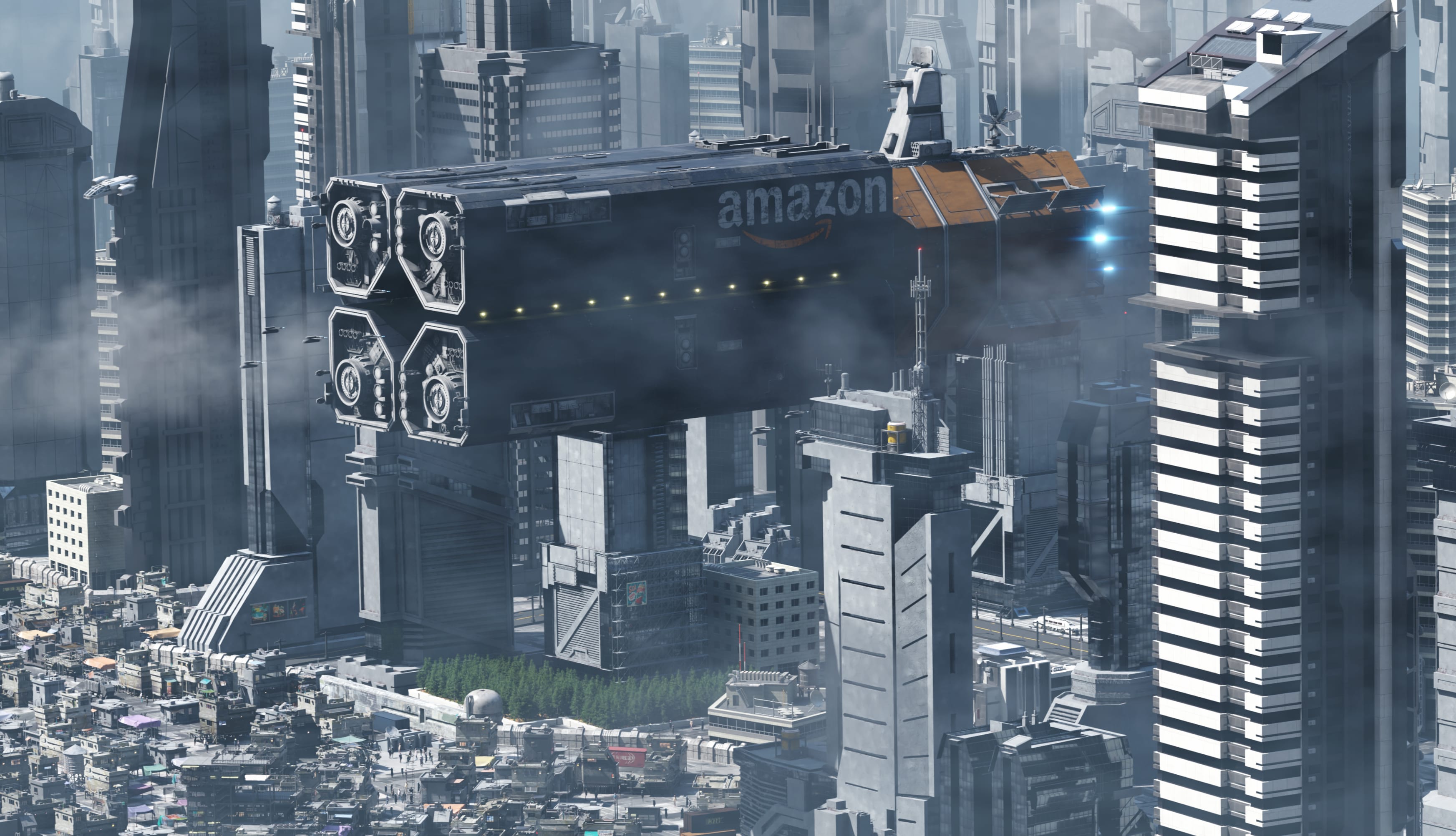 Future Delivery Sci-Fi Spaceship wallpapers HD quality