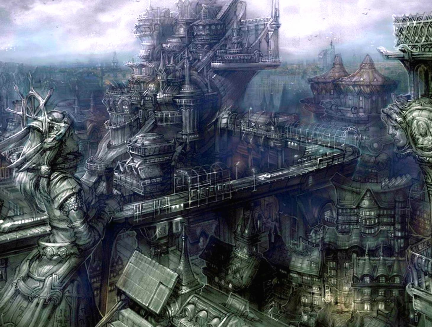 Futuristic Cyborg City A Dark Gothic wallpapers HD quality