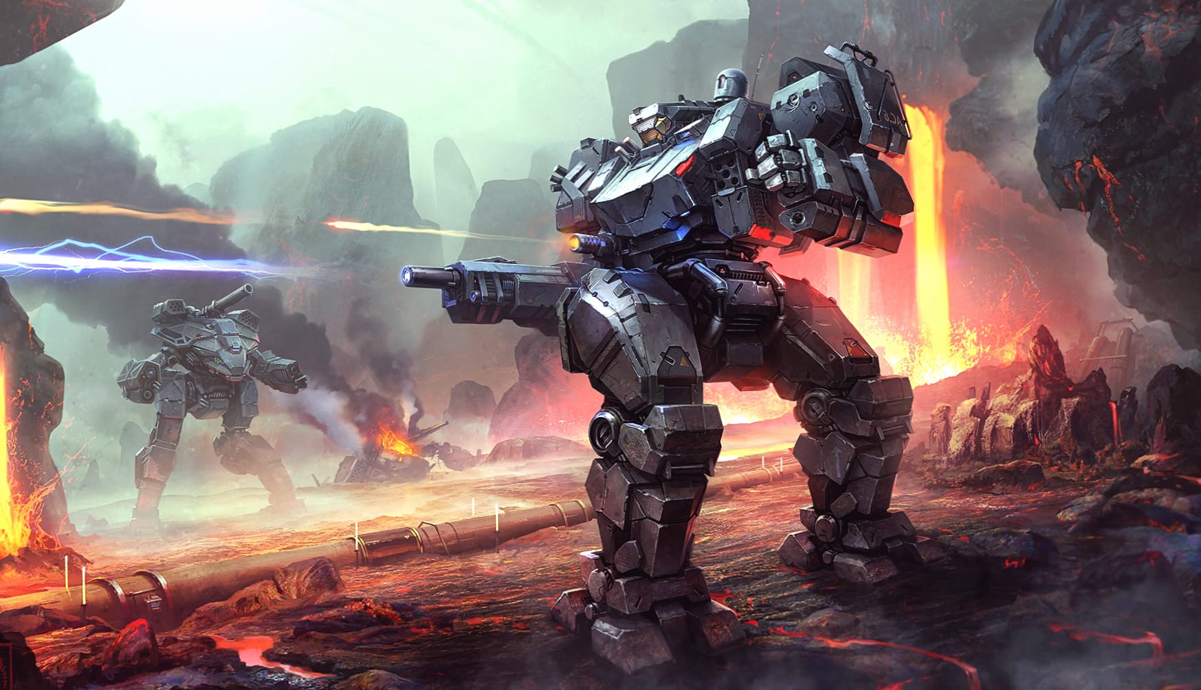 Futuristic Lava Battle Sci Fi Robot wallpapers HD quality