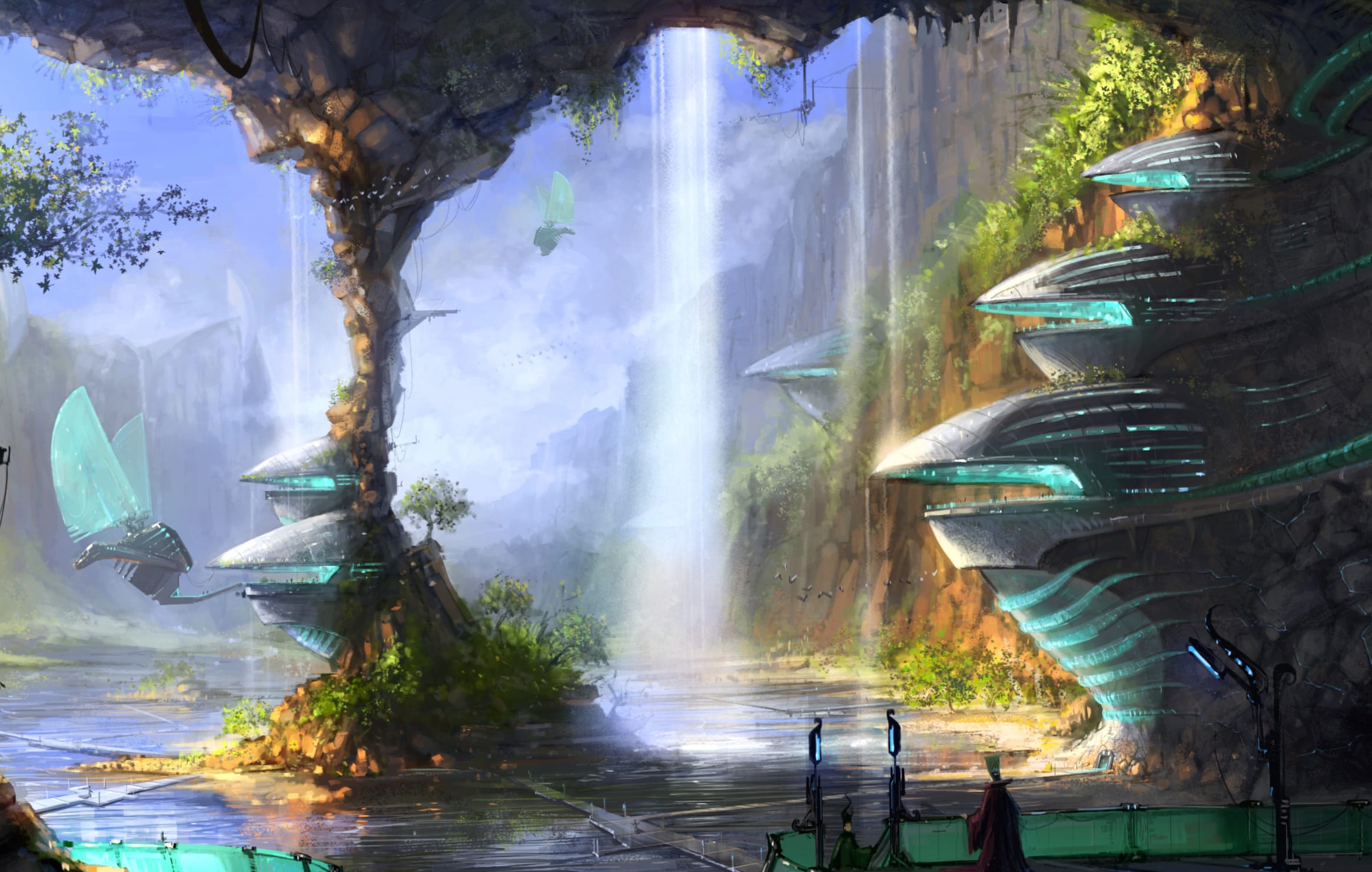 Futuristic Oasis - Sci-Fi City wallpapers HD quality