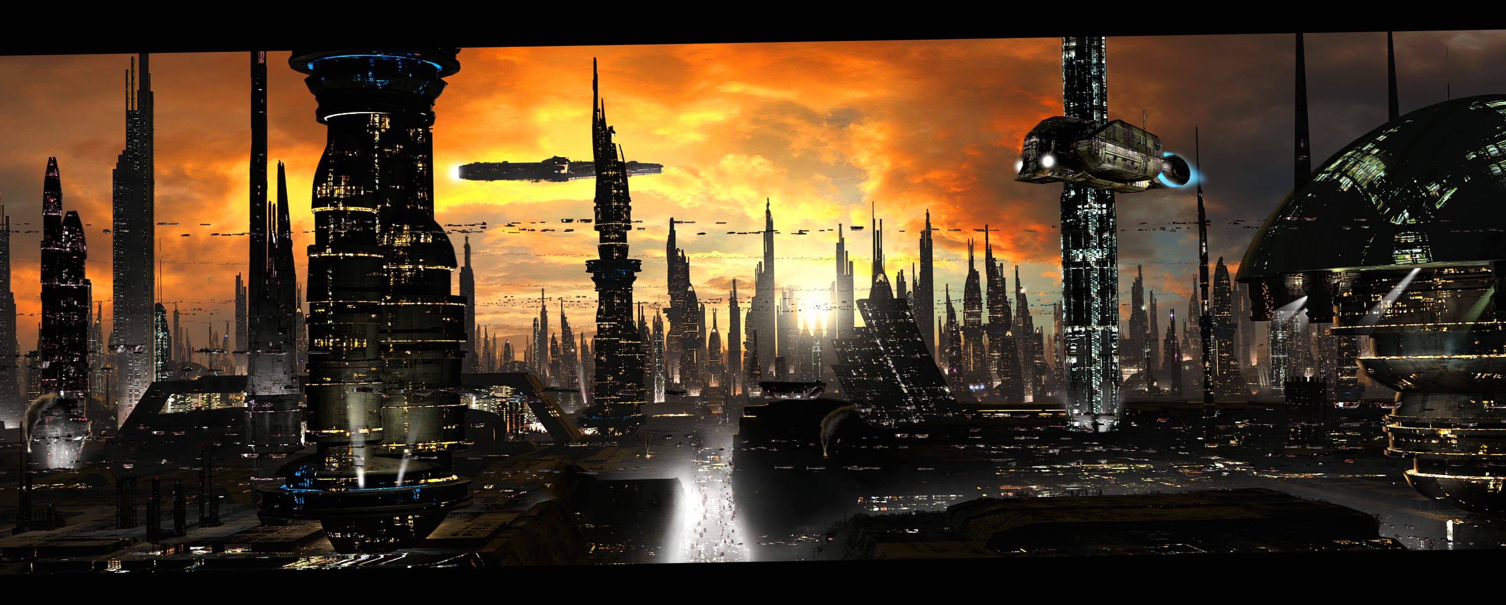 Futuristic Sci-Fi City Stunning at 320 x 480 iPhone size wallpapers HD quality