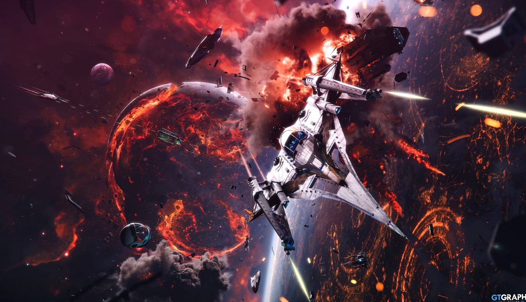 Galactic Battle - Free at 2048 x 2048 iPad size wallpapers HD quality