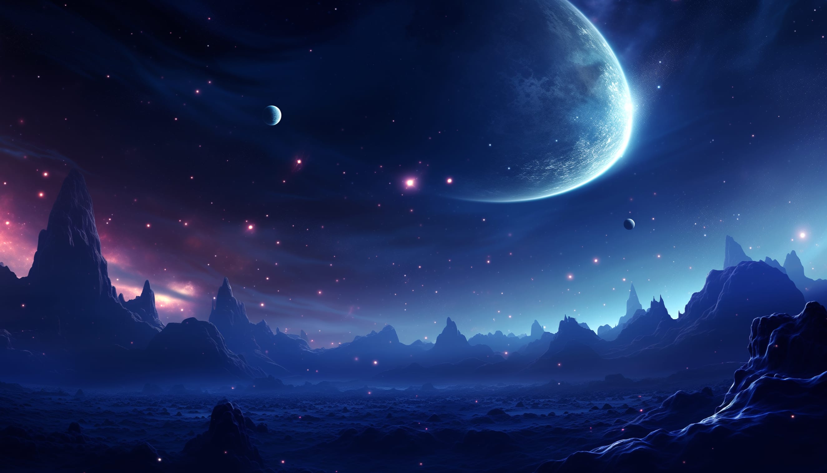 Galactic Dreamscape - Starry Sky and Mystical Planets wallpapers HD quality