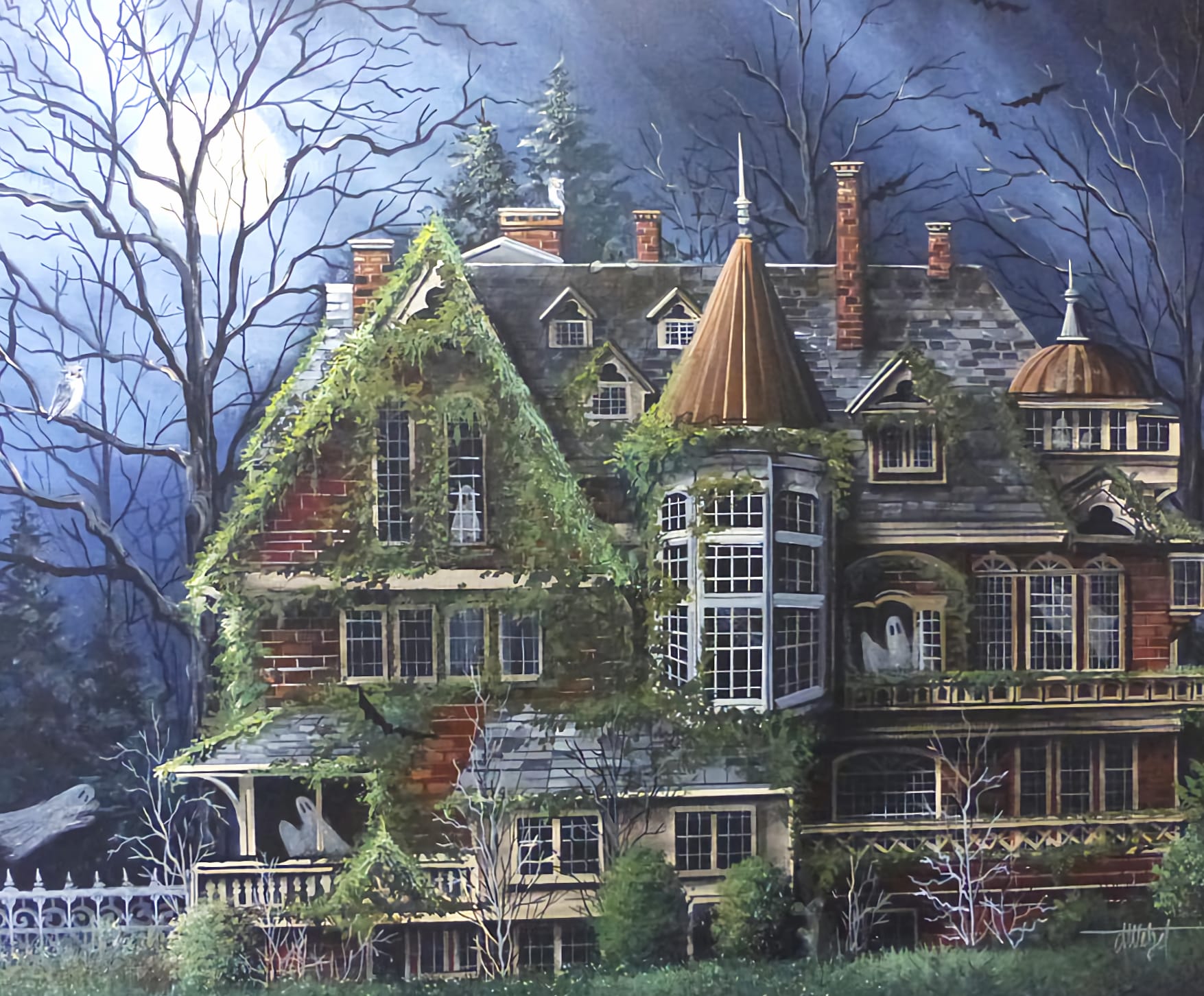 Ghost Haunted House Holiday Halloween wallpapers HD quality