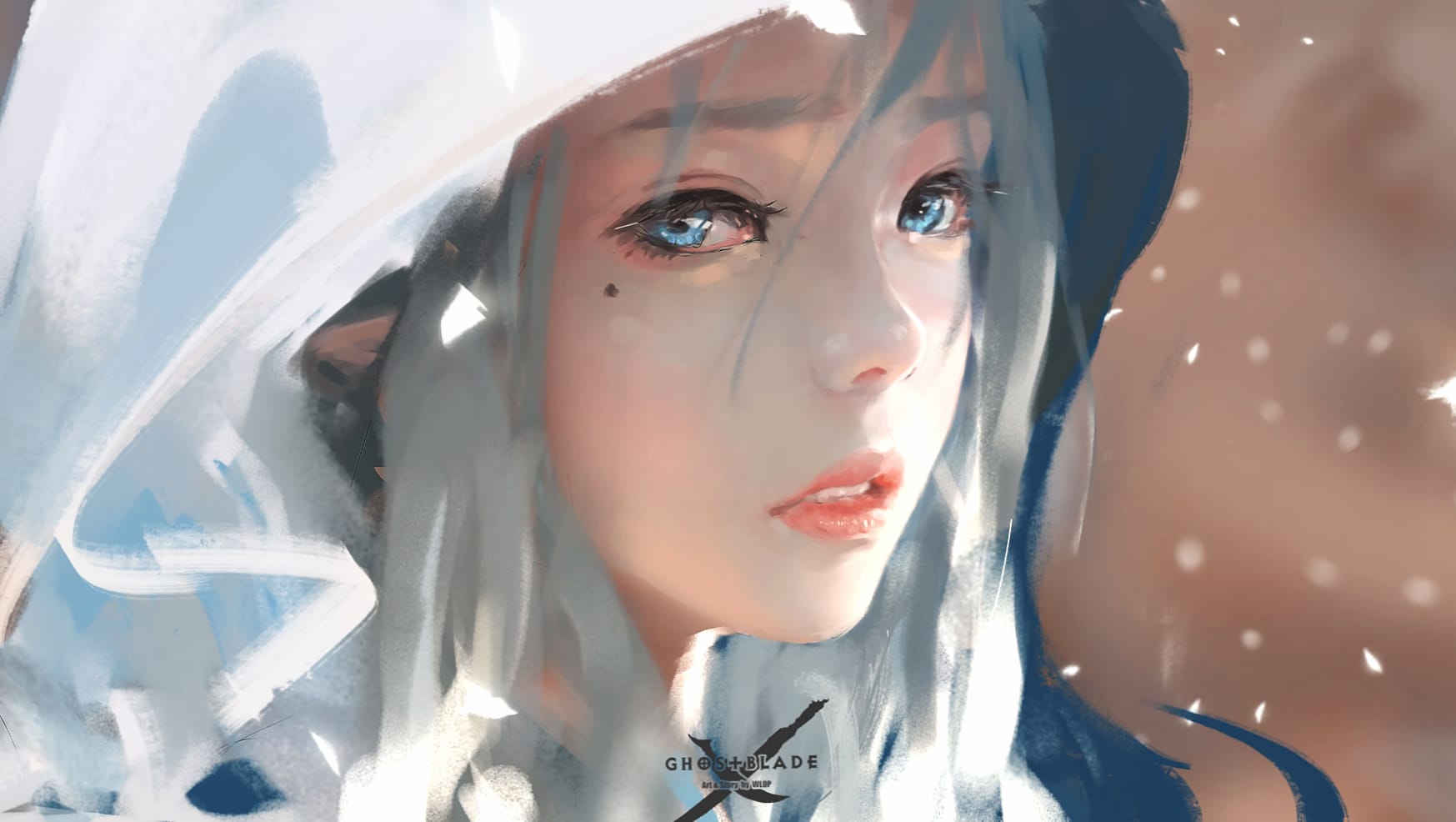 GhostBlade Blue-Eyed Hooded Face - wallpapers HD quality