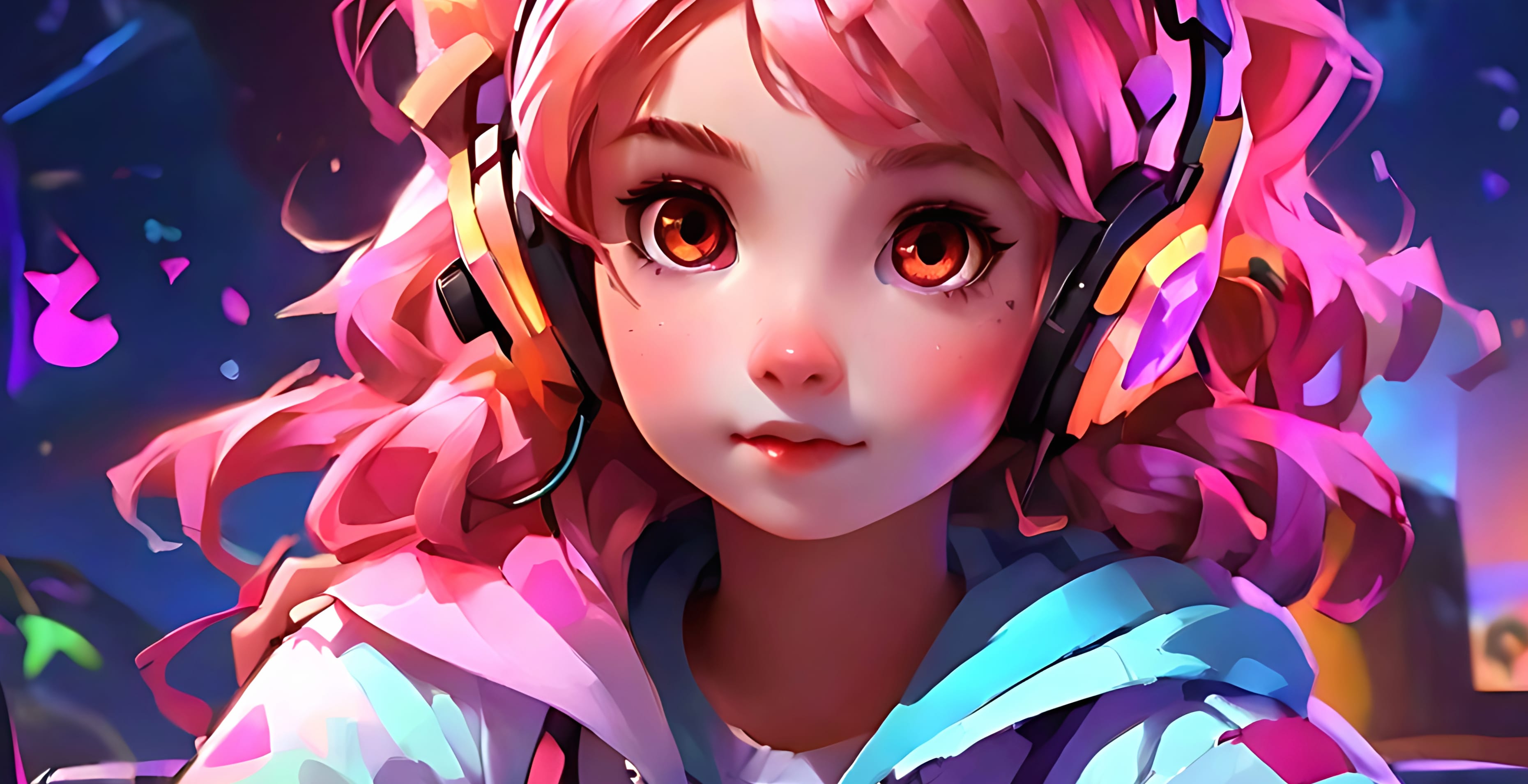 girl with headset 2 wallpapers HD quality