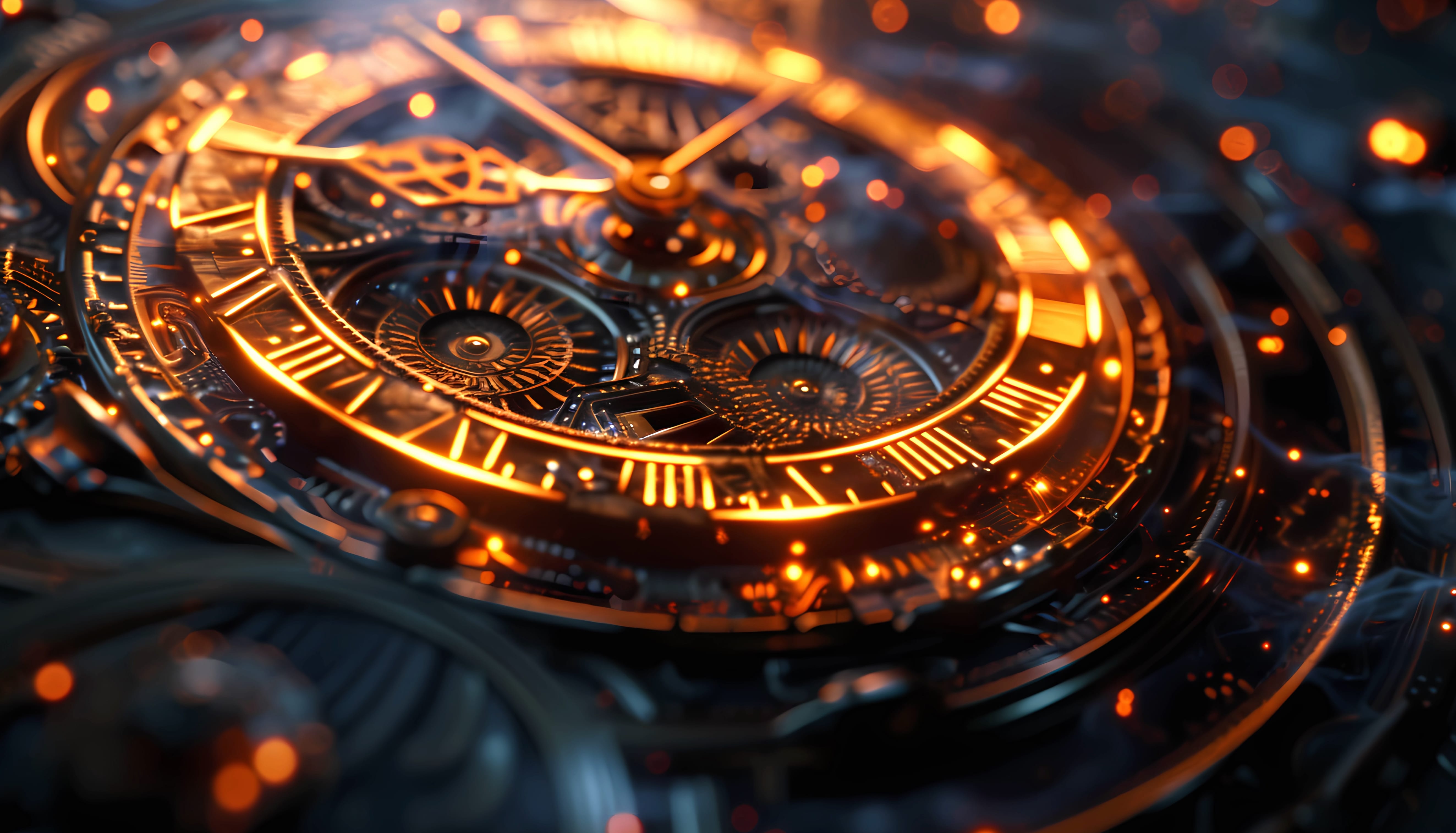 Glowing clockwork detail wallpapers HD quality