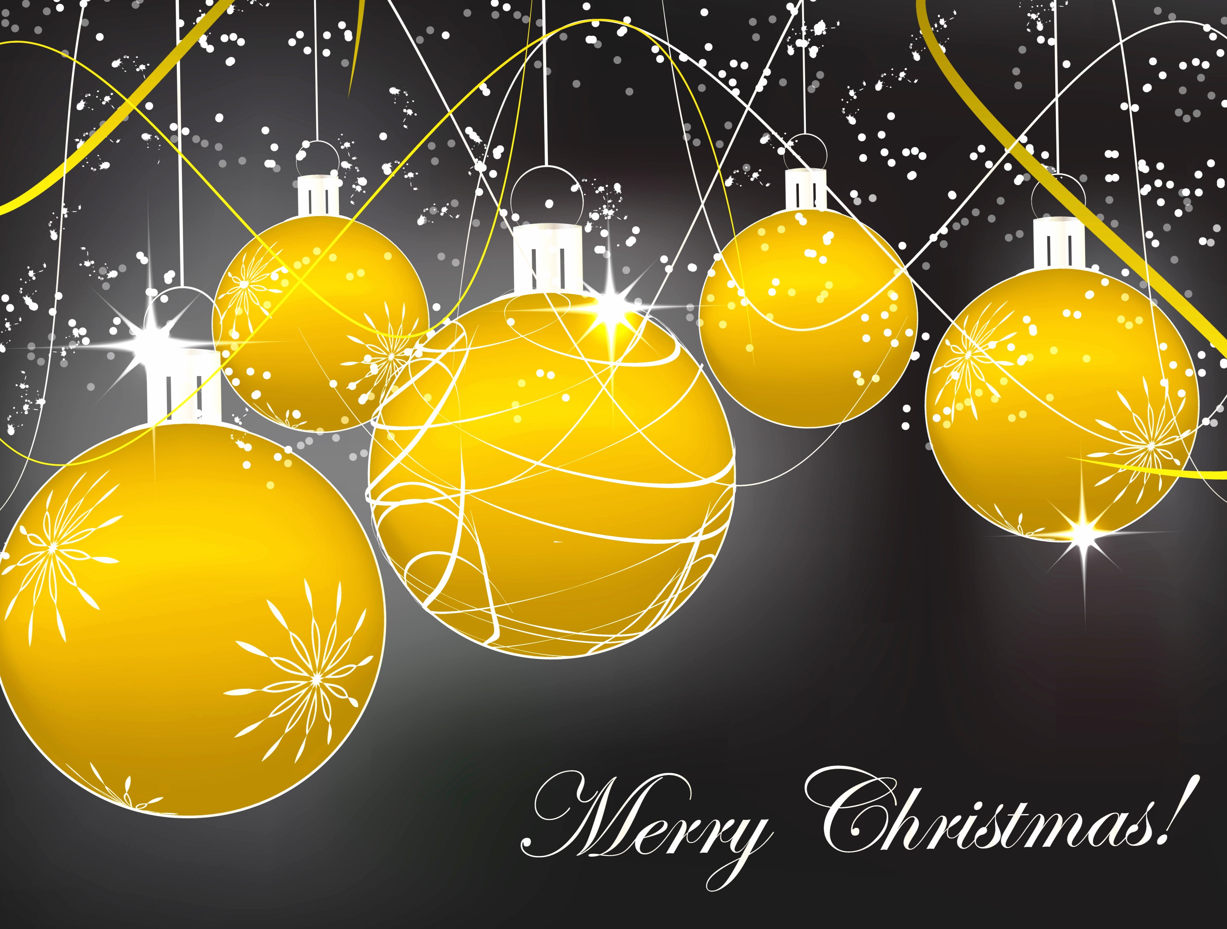 Gold Merry Christmas Christmas Ornaments Holiday Christmas wallpapers HD quality