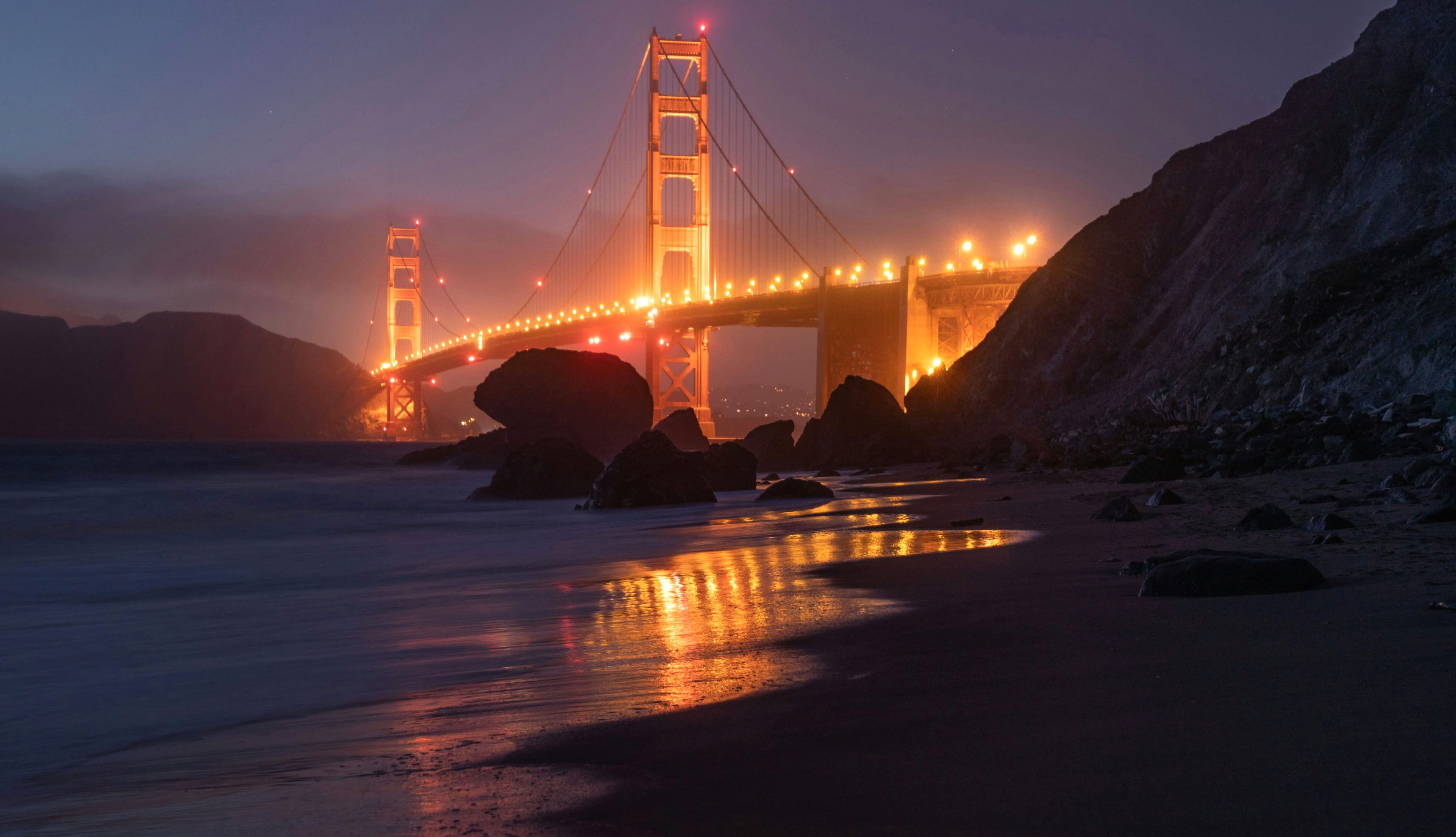 Golden Gate Bridge Illuminated wallpapers HD quality