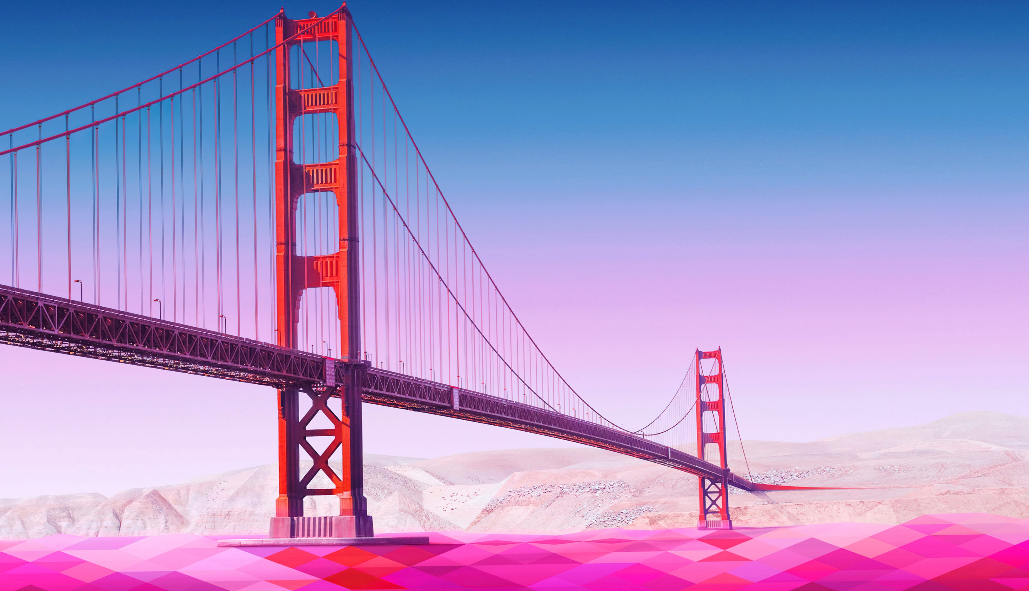 Golden Gate Bridge Pink aesthetic wallpapers HD quality