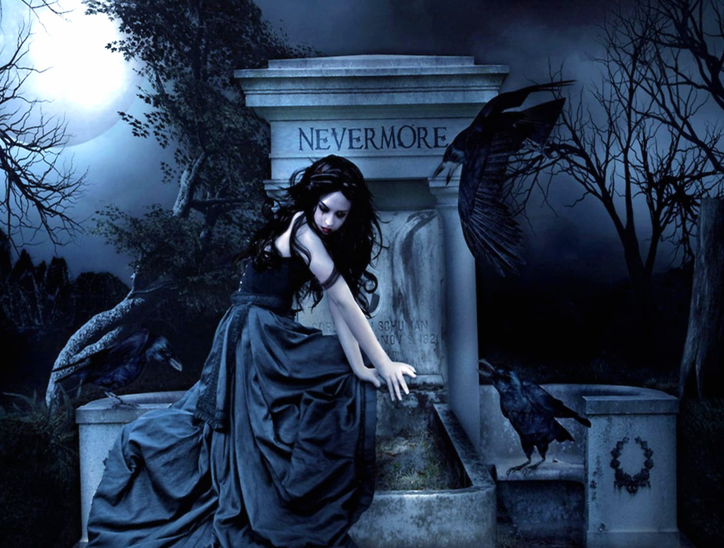 Gothic Graveyard Raven wallpapers HD quality