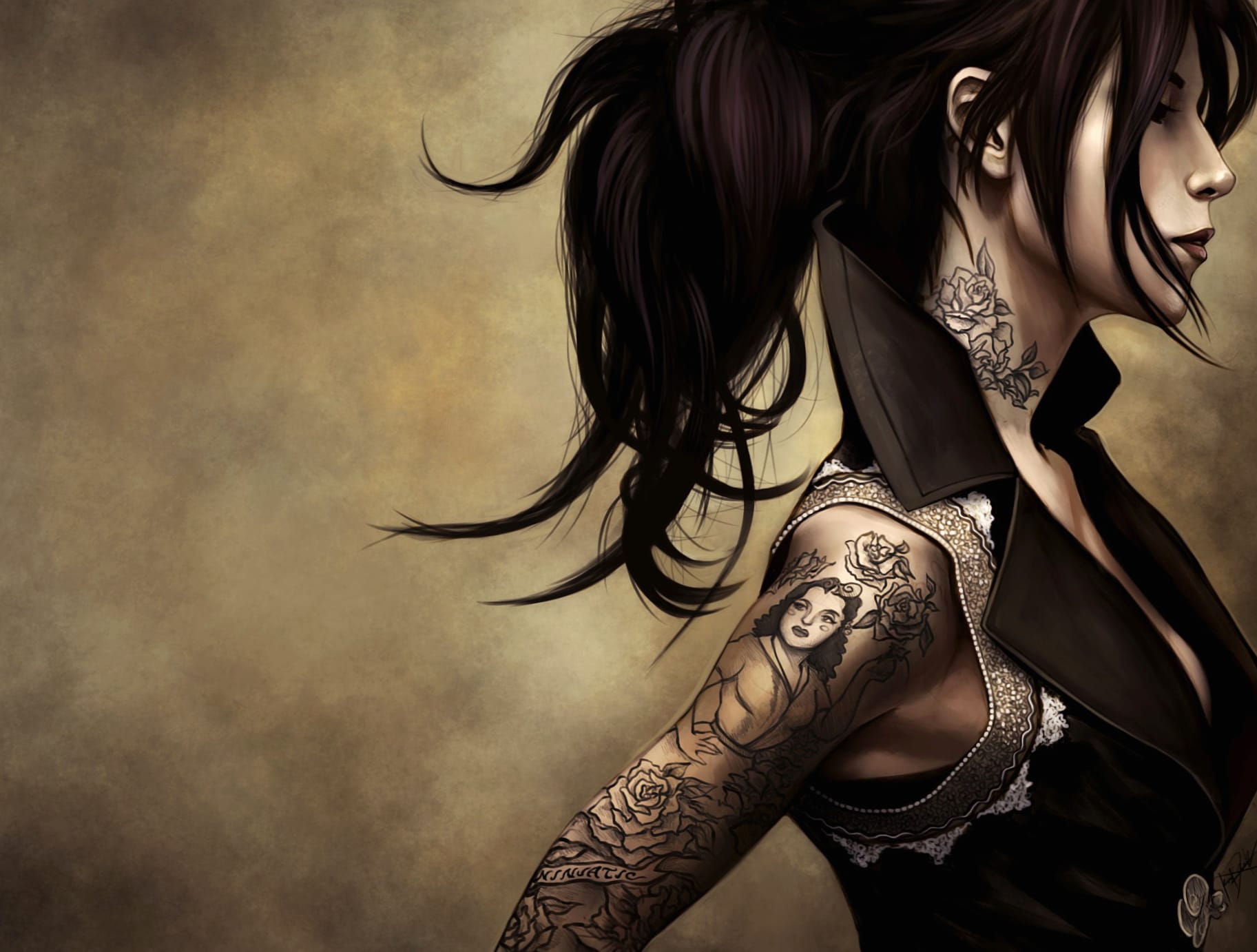 Gothic Tattoo Art - at 320 x 480 iPhone size wallpapers HD quality